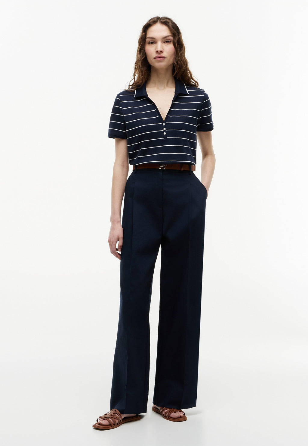 Polo shirt - fine stp dark night navy / white