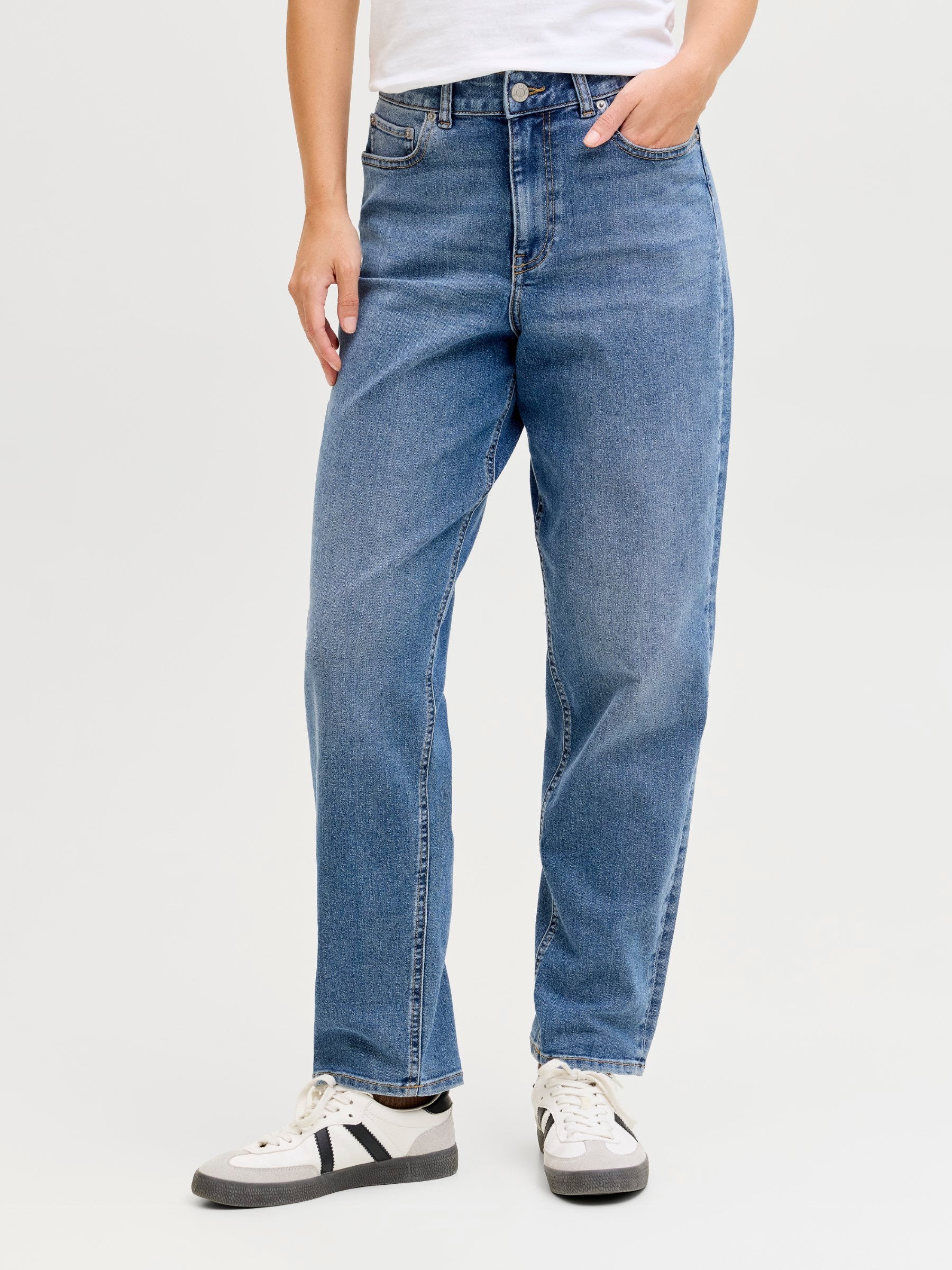 Mom fit JXLISBON HW C4115 JEANS DNM NOOS - Jeans Tapered Fit - medium blue denim