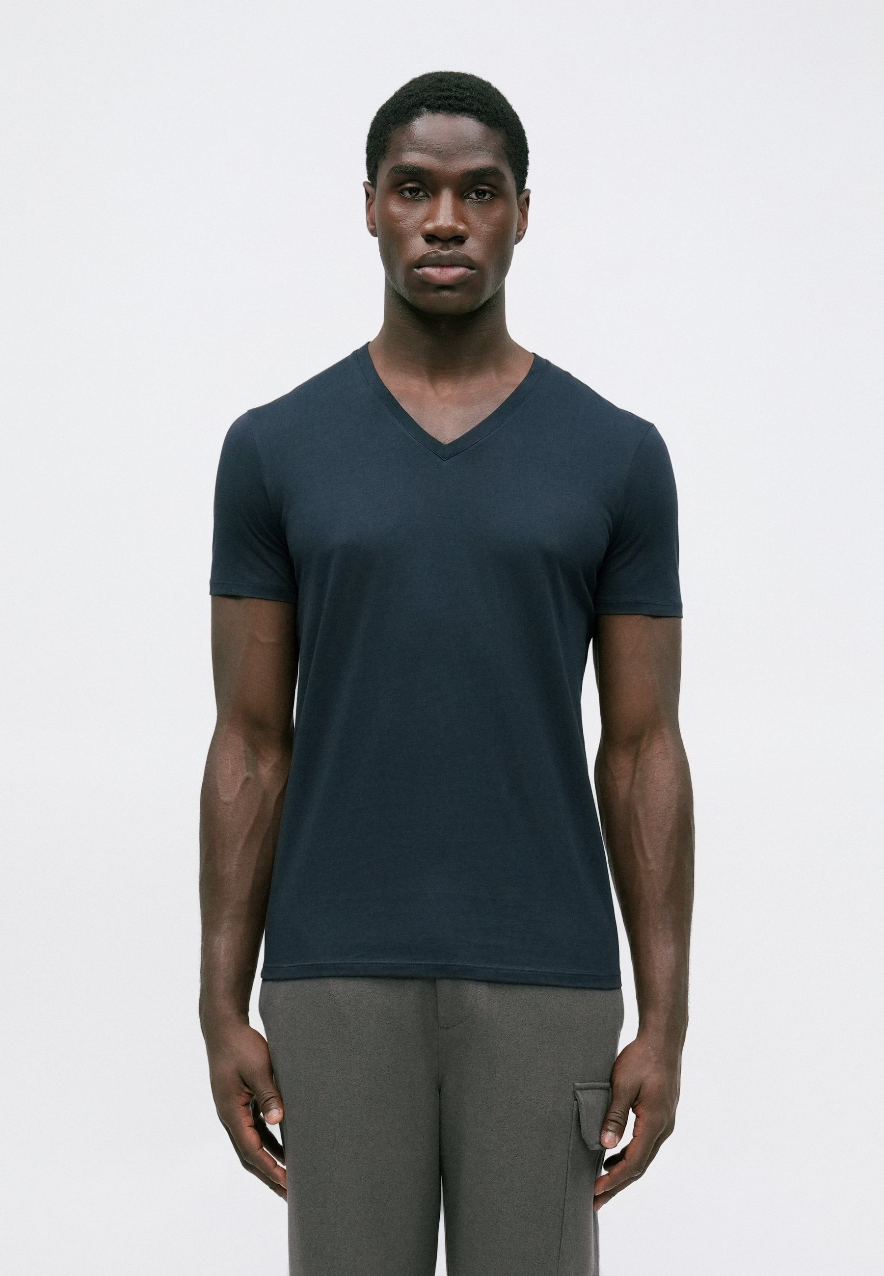 VLINE T-SHIRT SLIM FIT - Basic T-shirt - navy