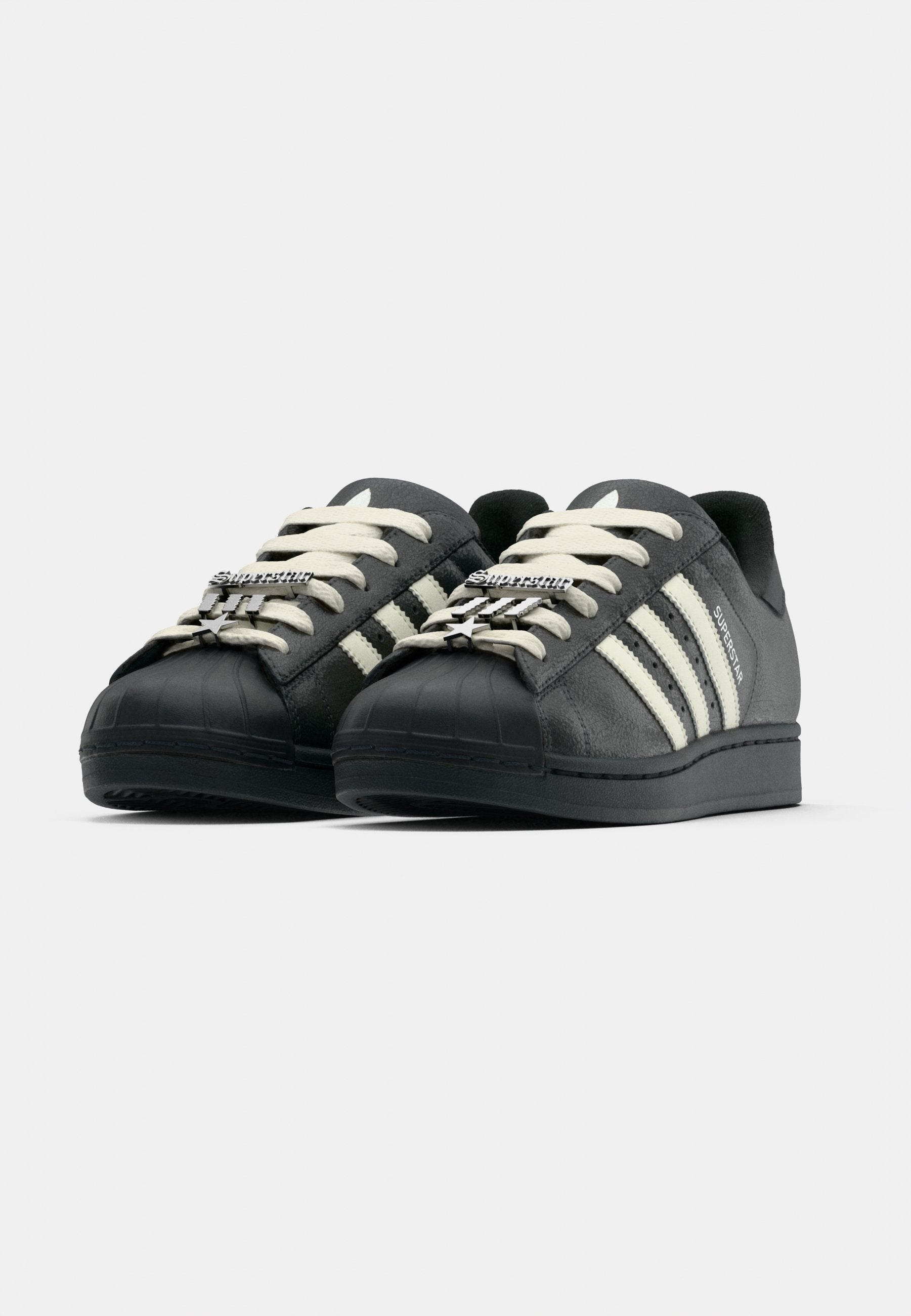 SUPERSTAR II - Baskets - carbone/blanc cassé/couleur argent métallisé