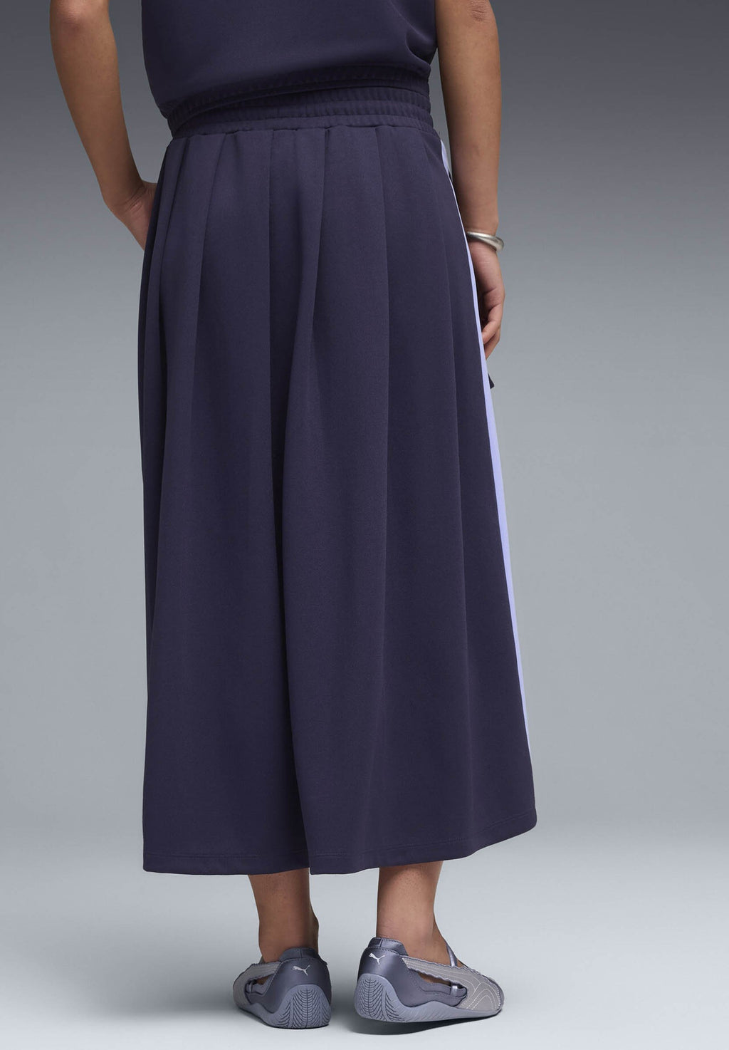 MIDI PLEATED SKIRT - A-line skirt - deep plum