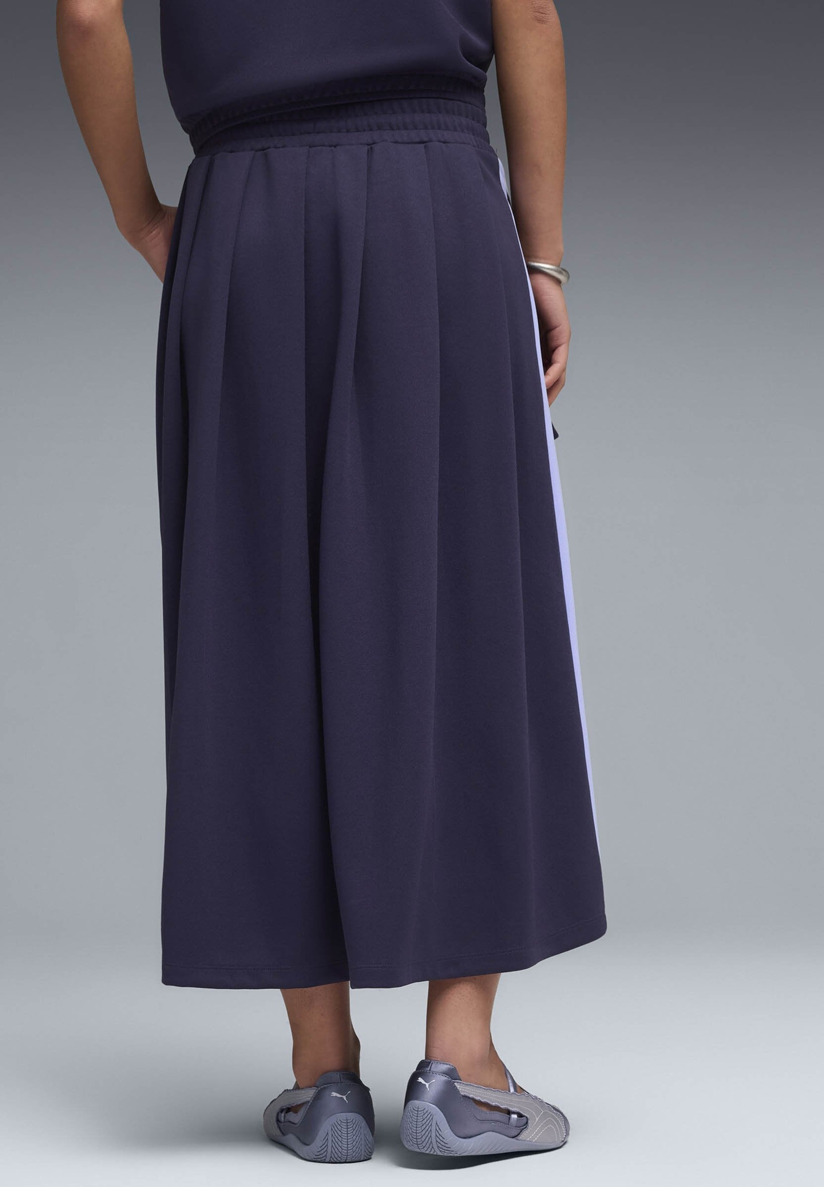 MIDI PLEATED SKIRT - A-line skirt - deep plum