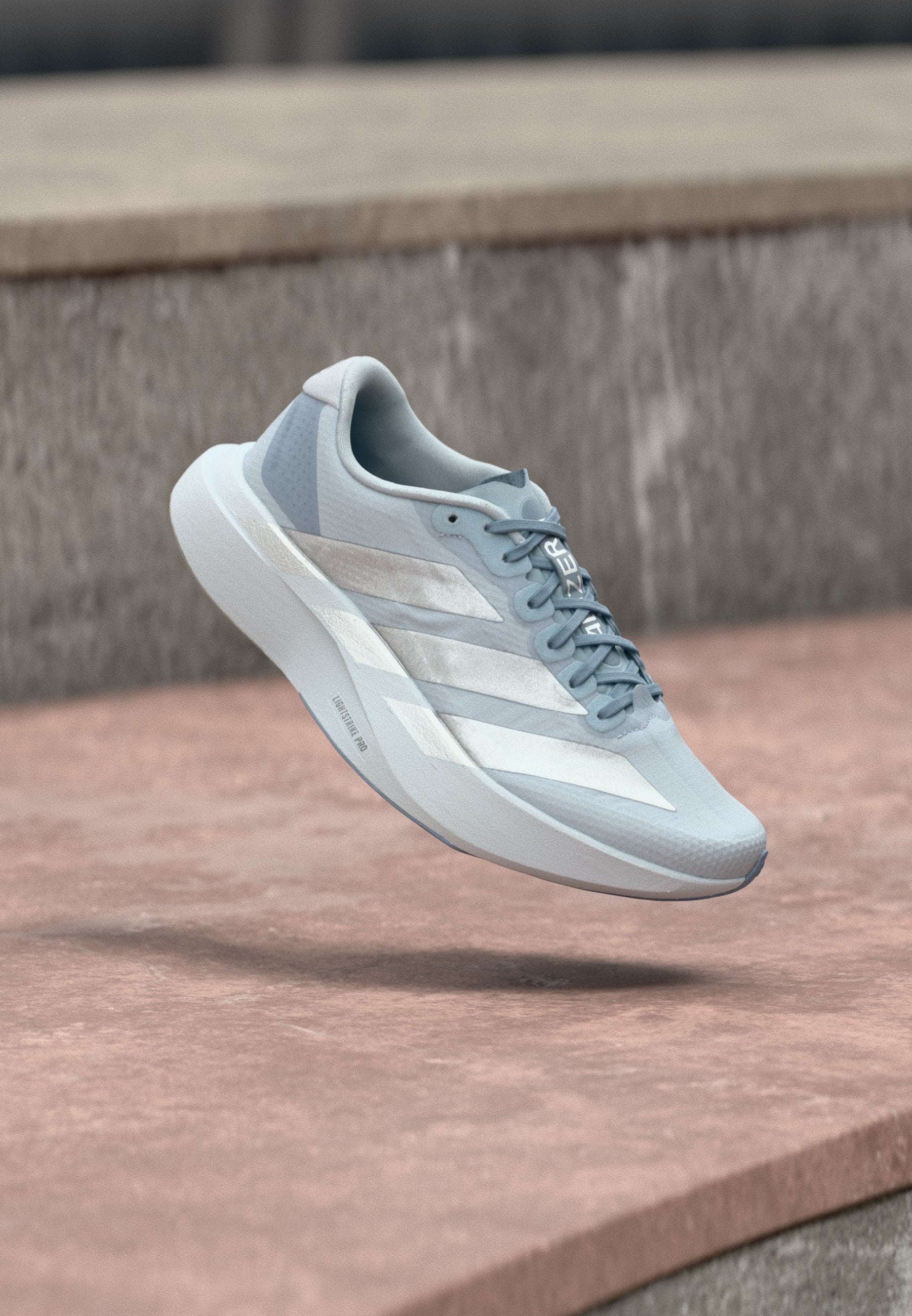 ADIZERO EVO SL WOVEN W - Road running shoes - halo blue/silver-coloured metallic/blue