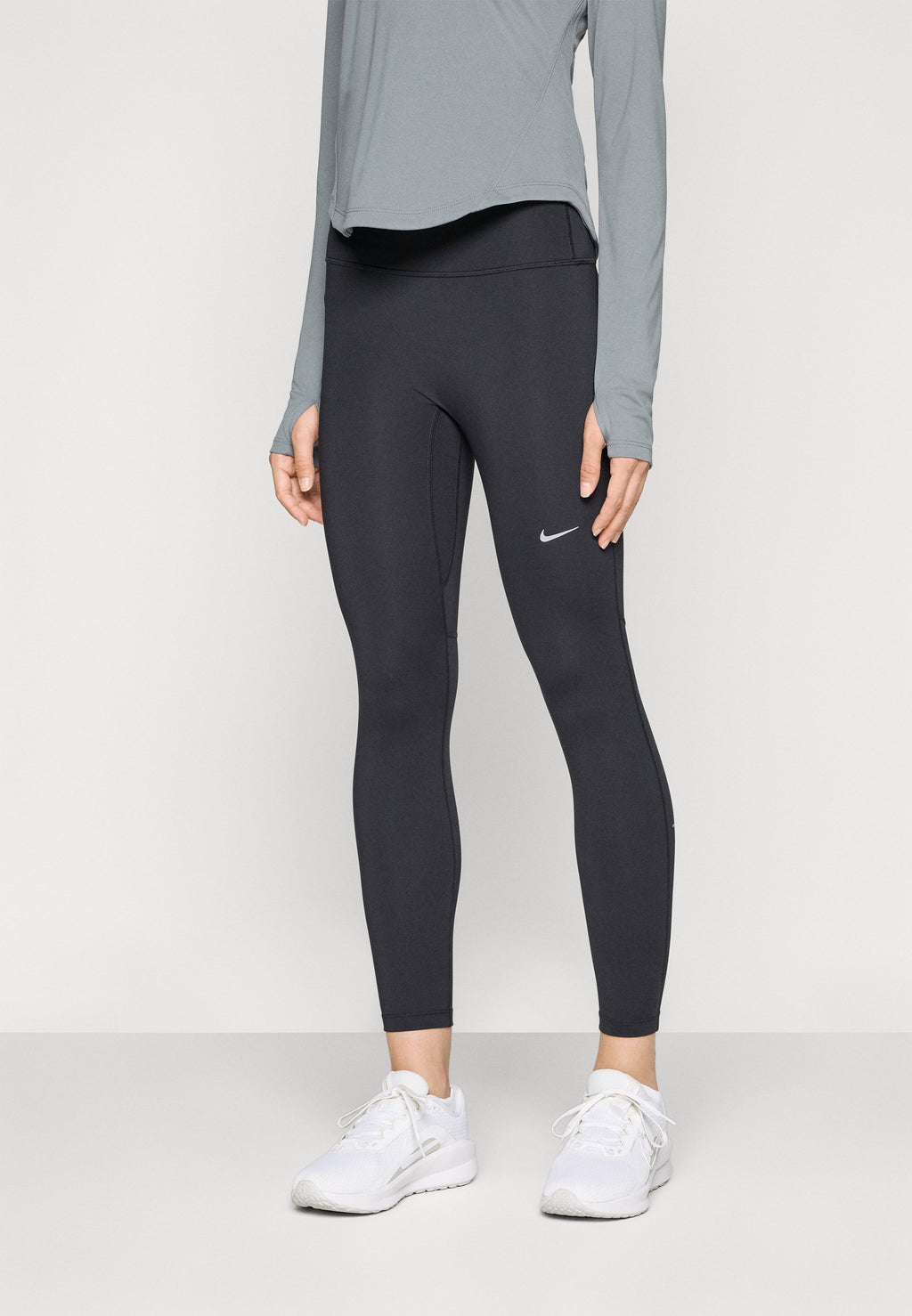 TEMPO - Running tights - black/reflective silver-coloured