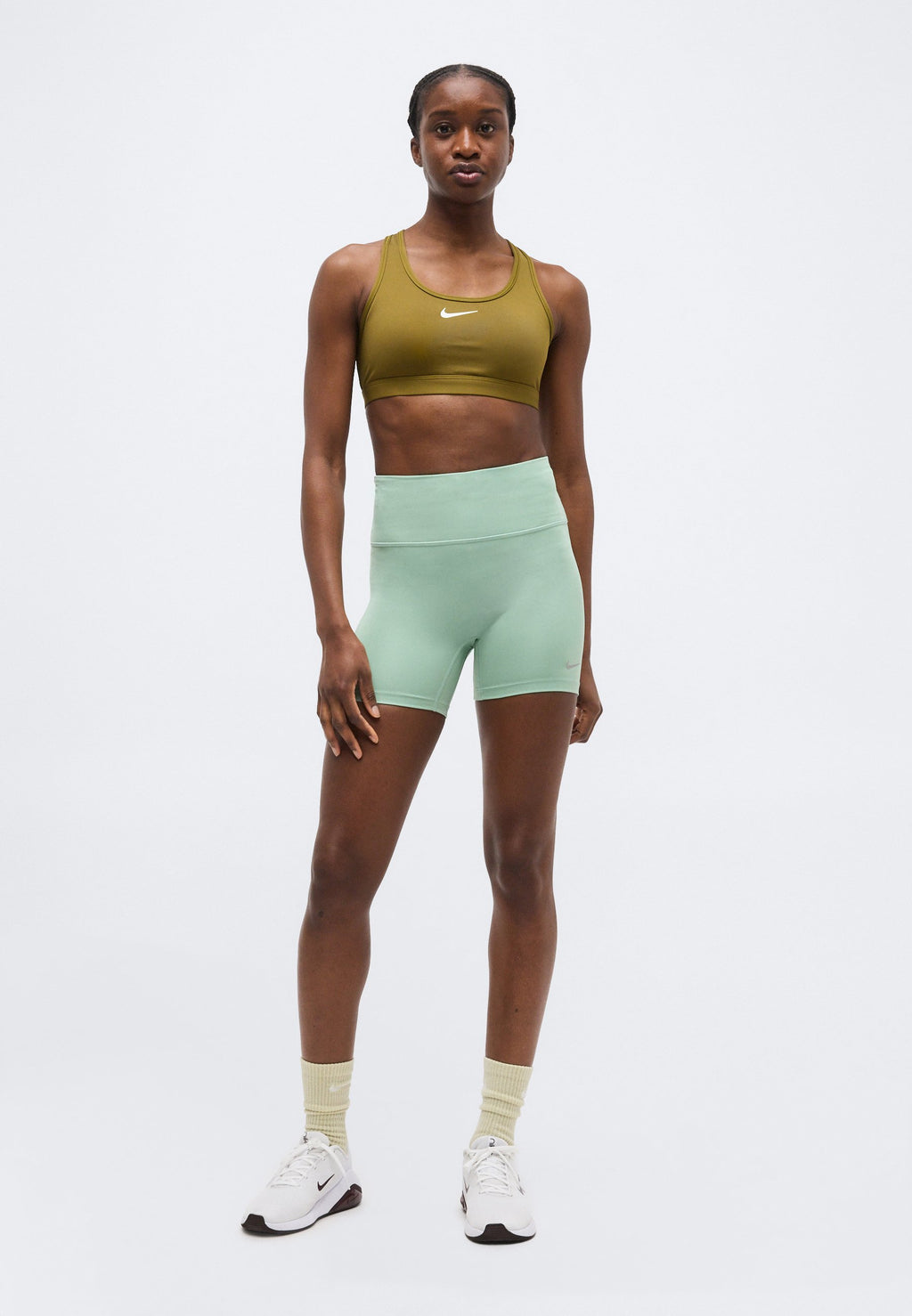 BRA - Medium support sports bra - olive flak/white
