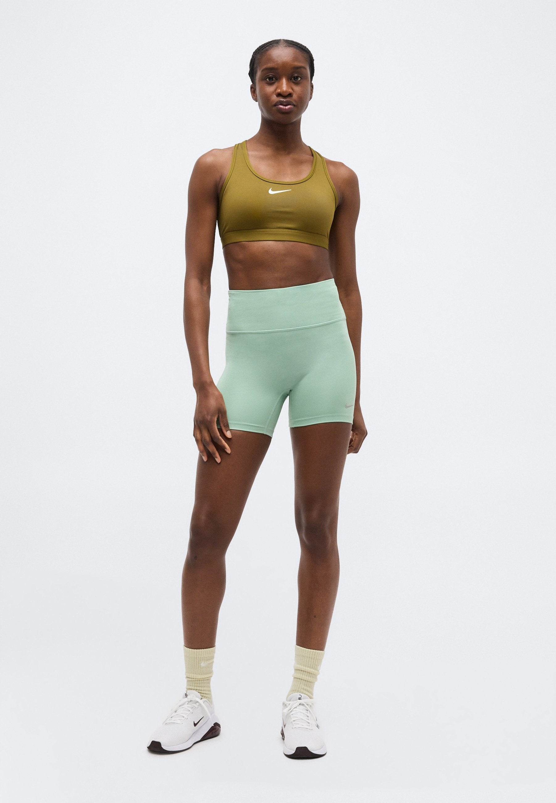 BRA - Medium support sports bra - olive flak/white