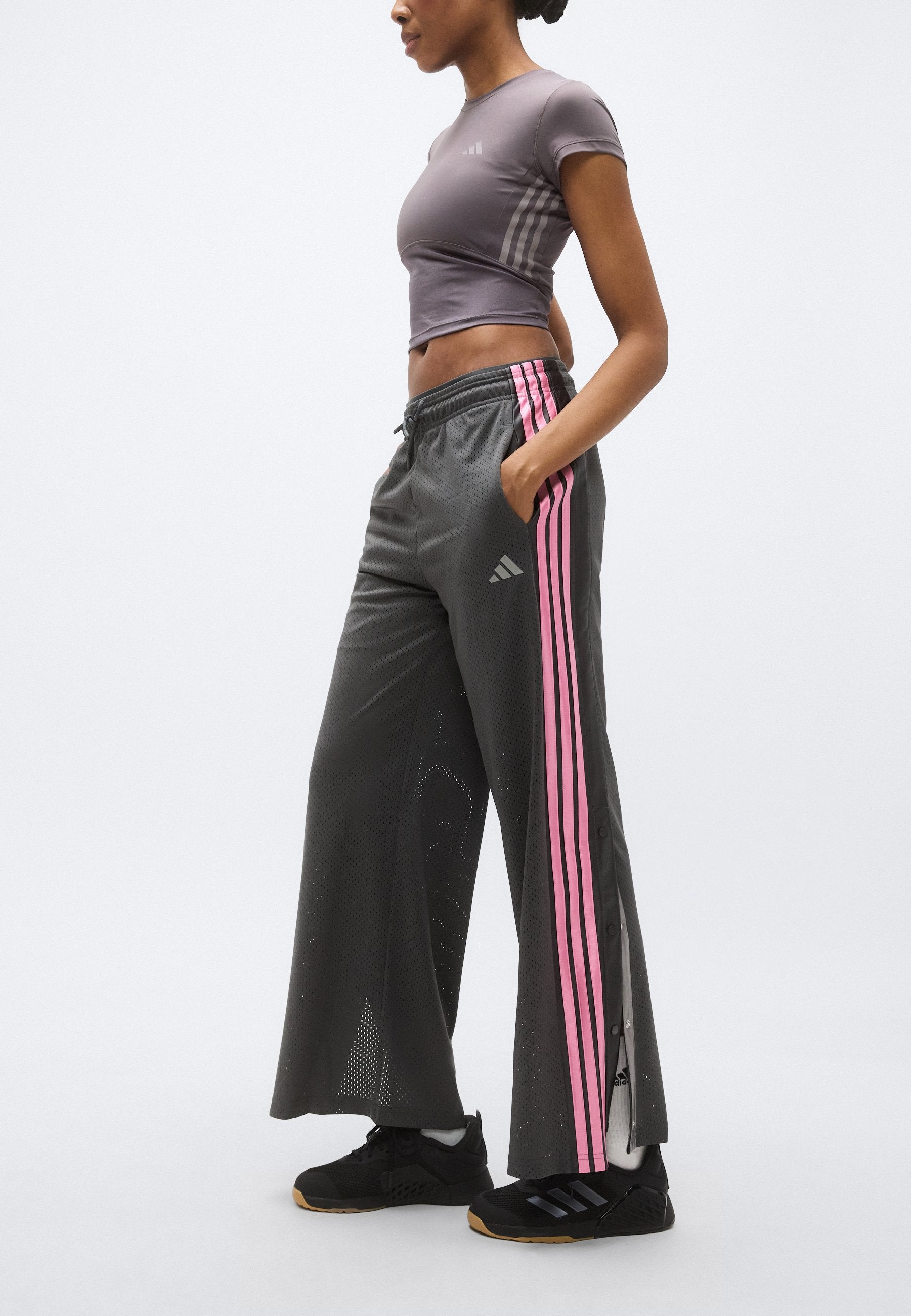 STADIUM MESH - Tracksuit bottoms - grey six/grey/tropic bloom