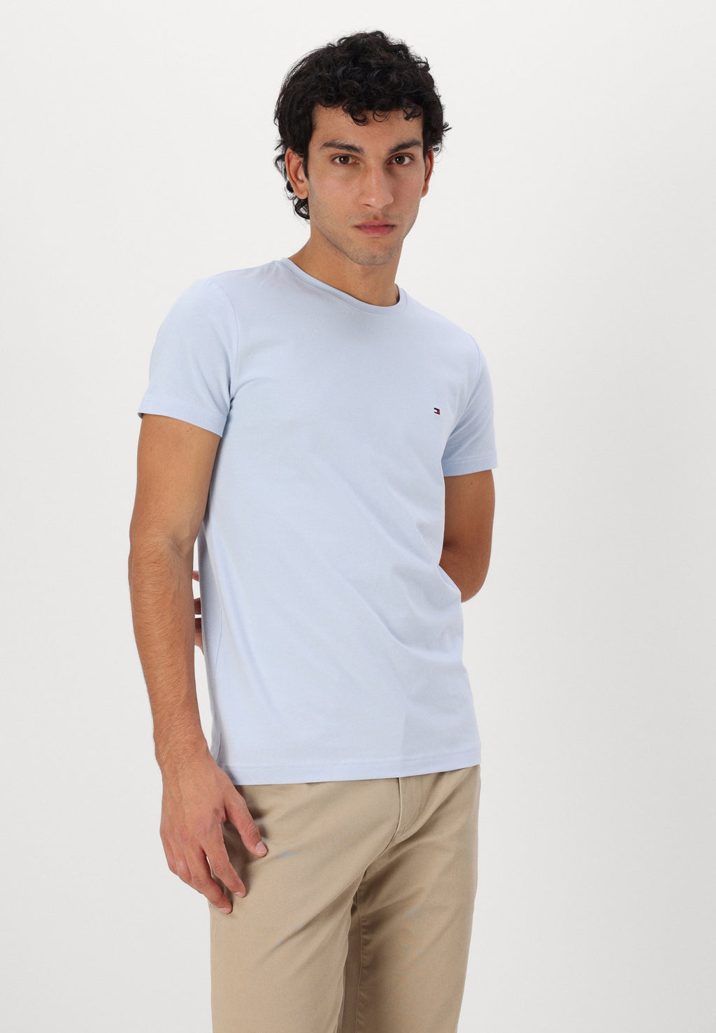 SLIM FIT TEE CORE ESSENTIALS - Basic T-shirt - breezy blue