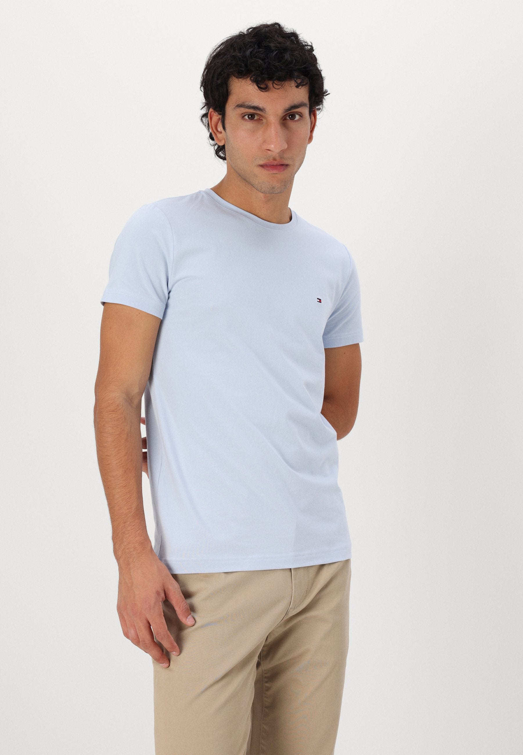 SLIM FIT TEE CORE ESSENTIALS - Basic T-shirt - breezy blue