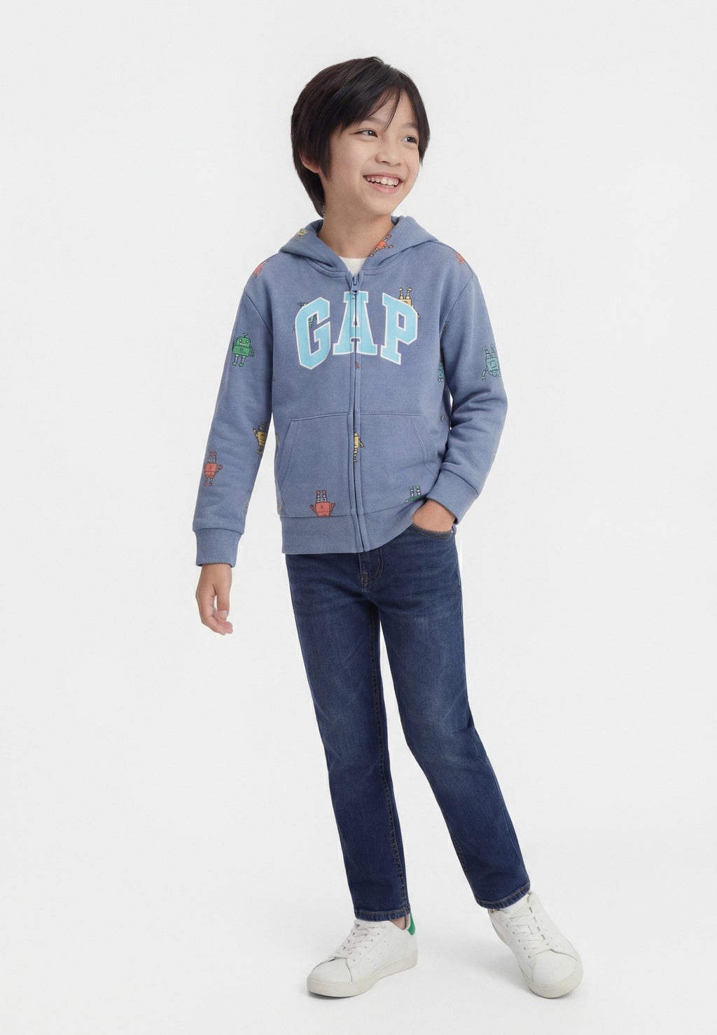 LOGO - Zip-up sweatshirt - bainbridge blue