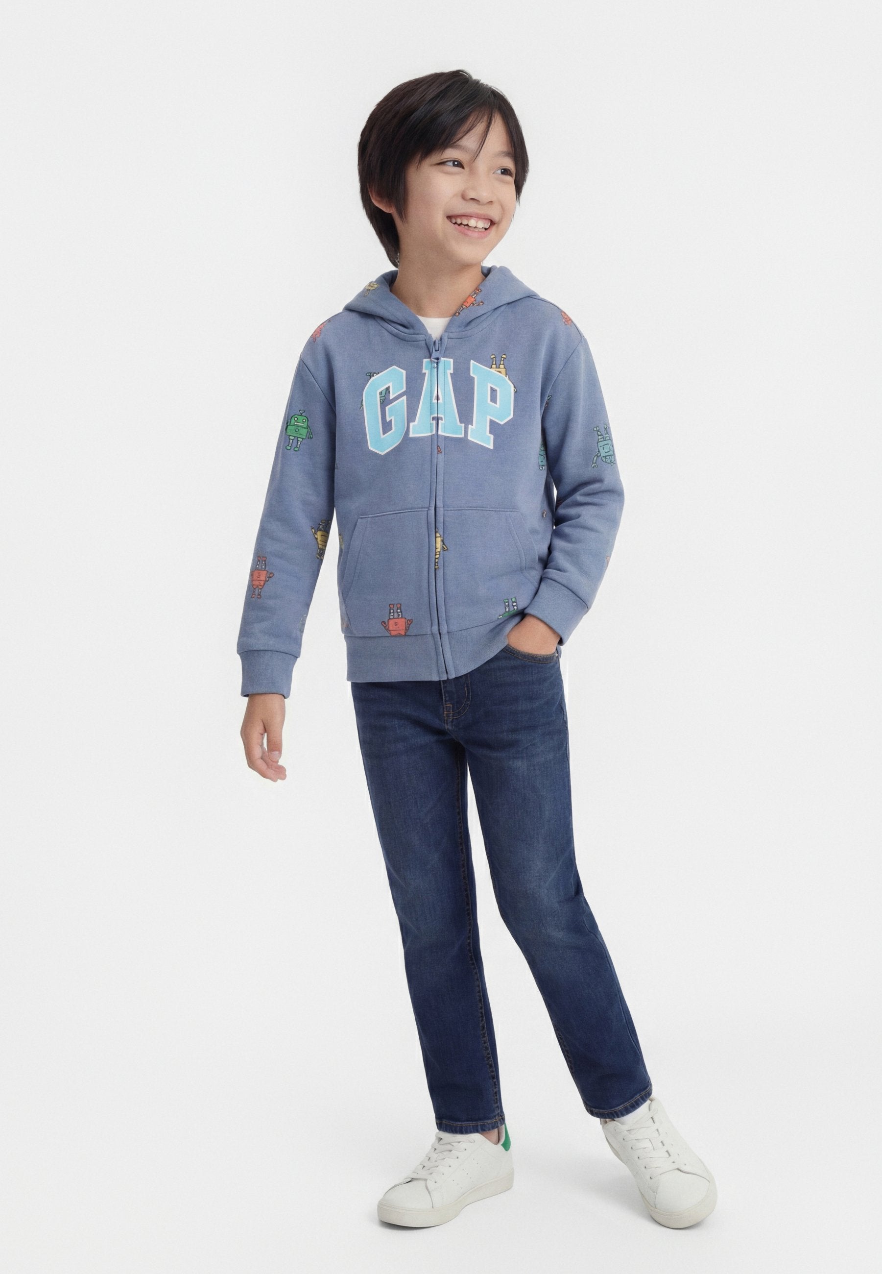 LOGO - Zip-up sweatshirt - bainbridge blue