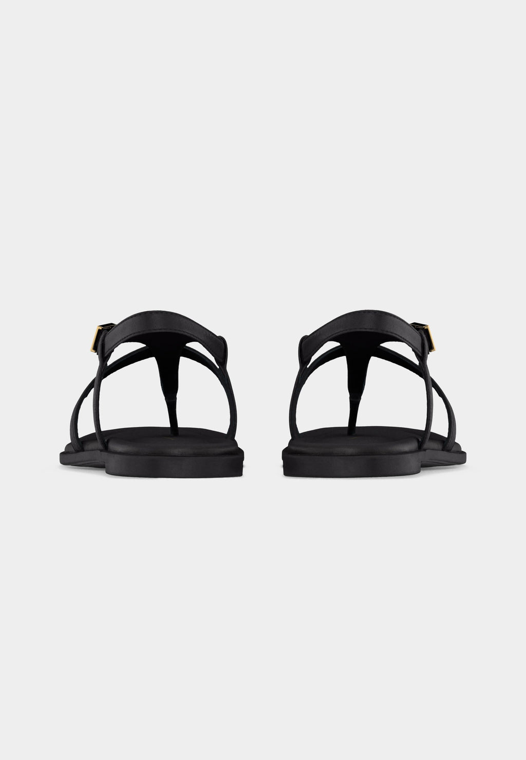 BUCKLE THONG - T-bar sandals - black