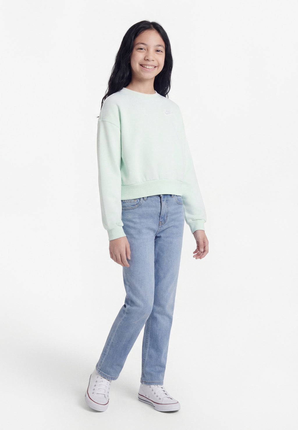 CLUB - Sweatshirt - barely green/white
