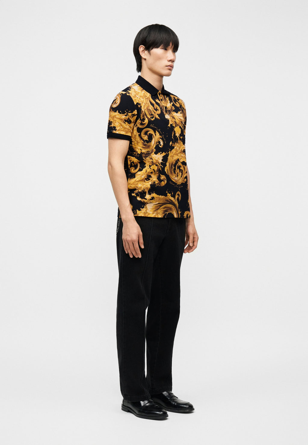 PRINT - Polo shirt - black/gold-coloured