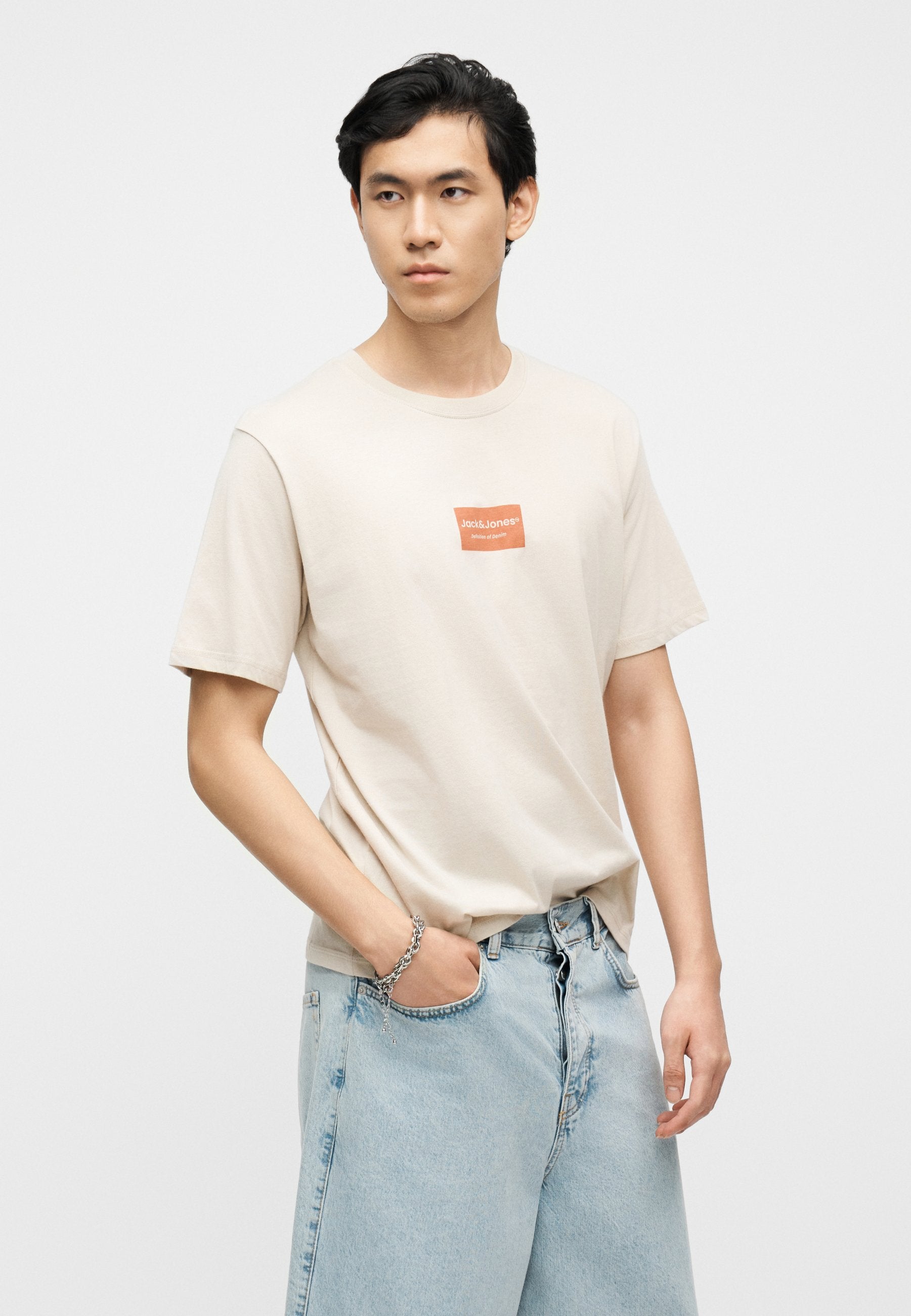 JJFRANK TEE CREW NECK 3 PACK - Basic T-shirt - vetiver/monbeam/navy blazer