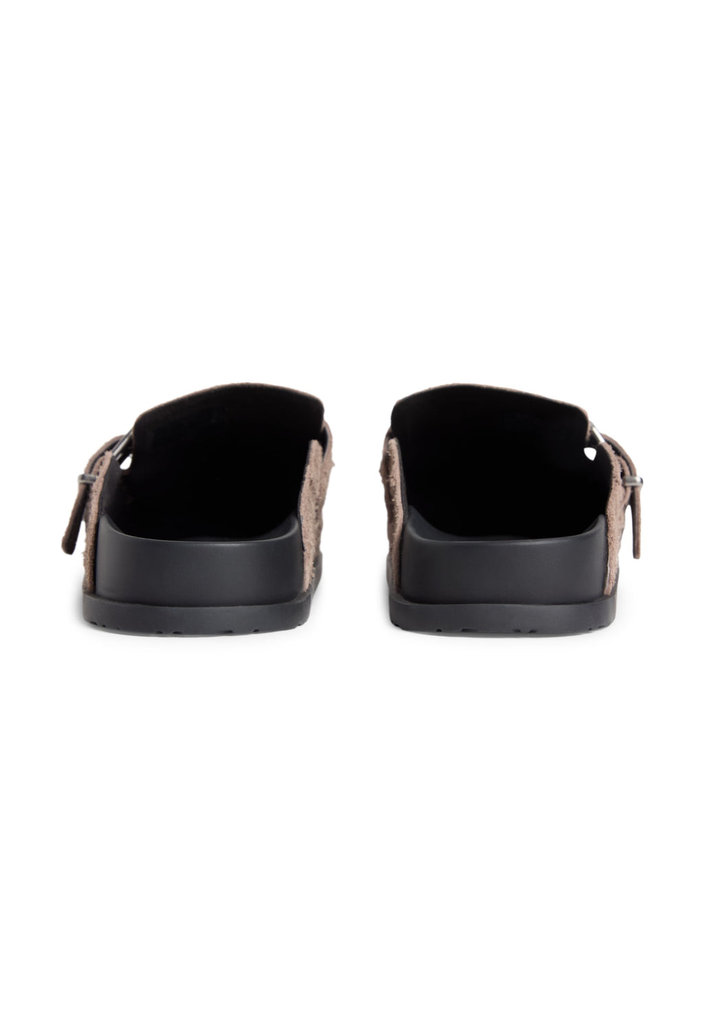 TEXTURED WASHED SUEDE LOAFER MULES - Mules - dusty brown