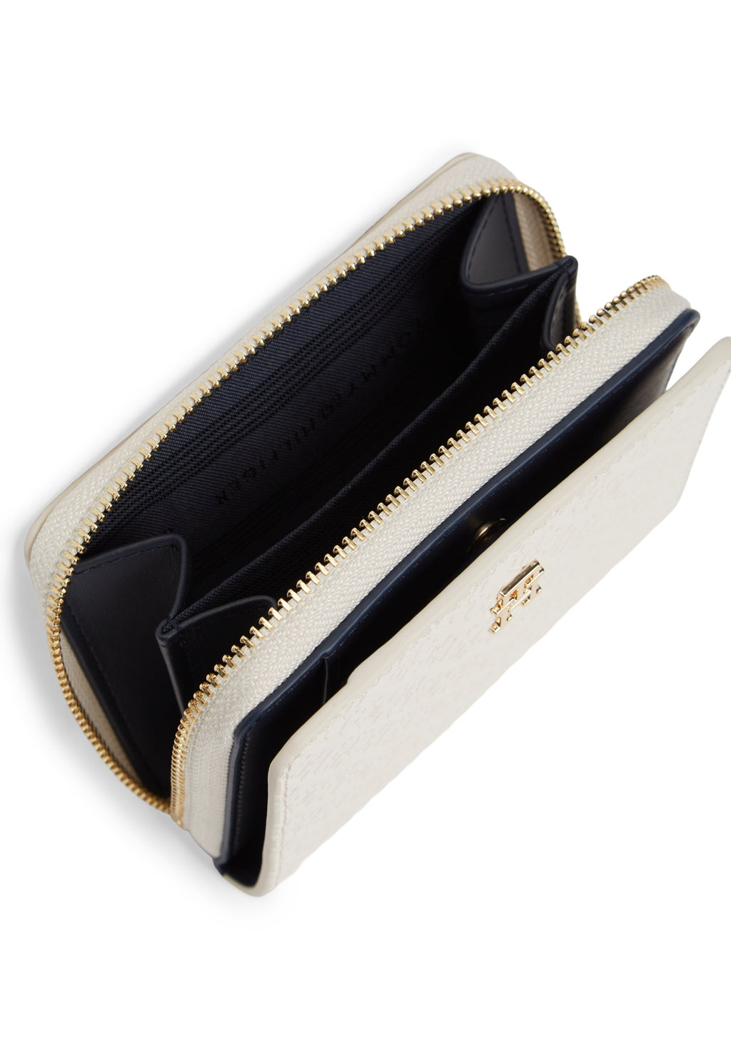 HILFIGER ICON DEBOSSED ZIP-AROUND FLAP WALLET - Wallet - soft cream