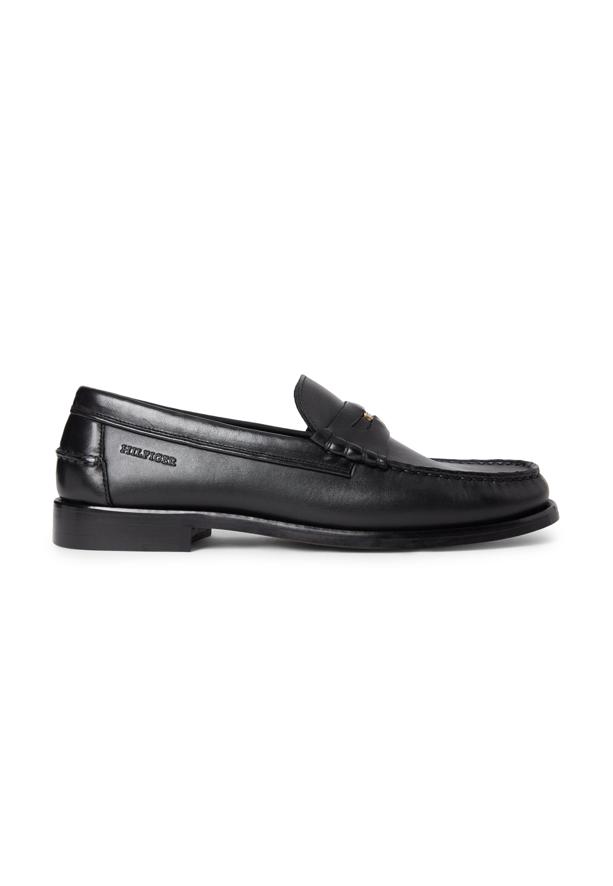 LEATHER COLOUR-BLOCKED LOAFERS - Slip-ons - black