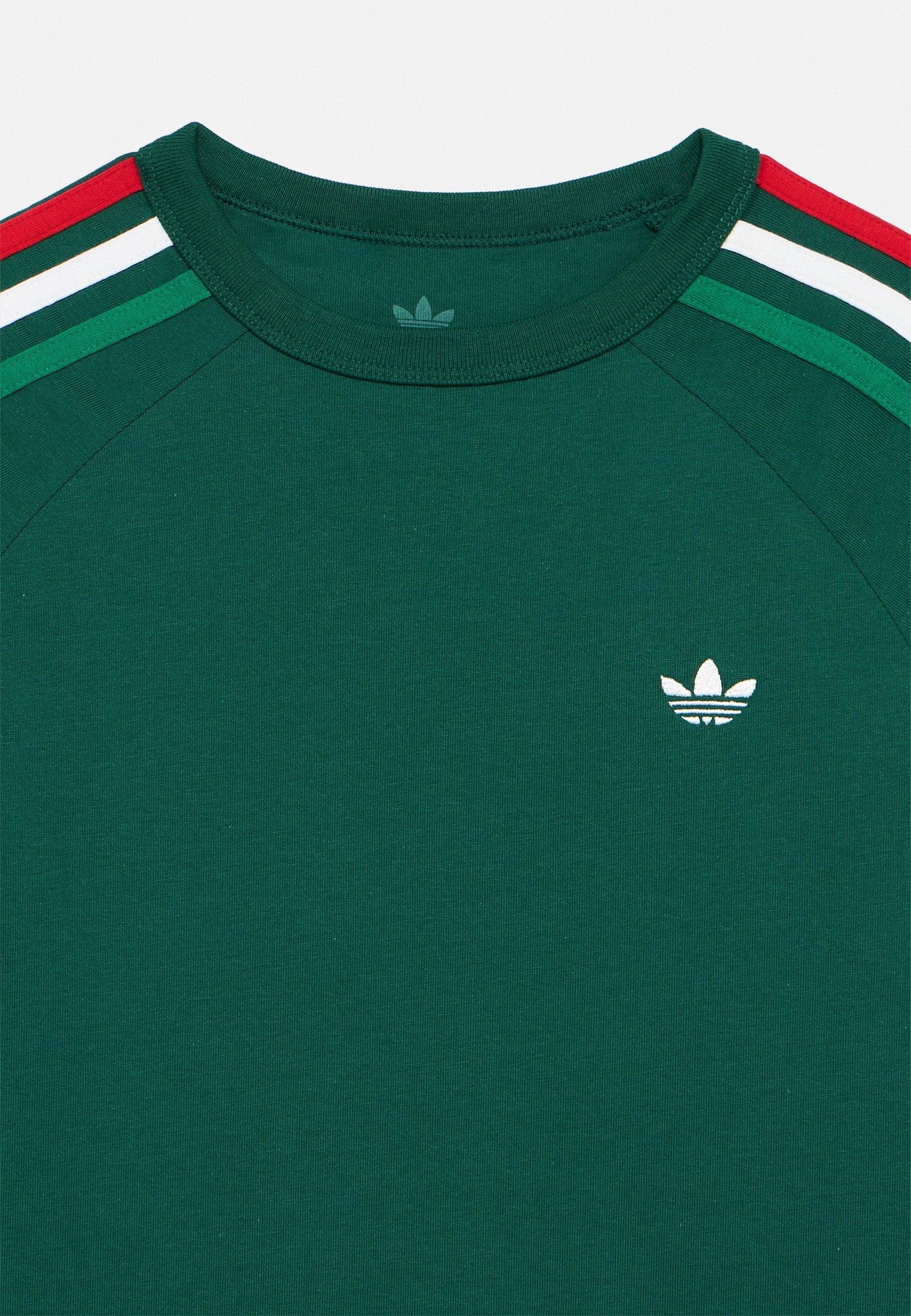 3 STRIPE TEE UNISEX - Print T-shirt - team dark green/white