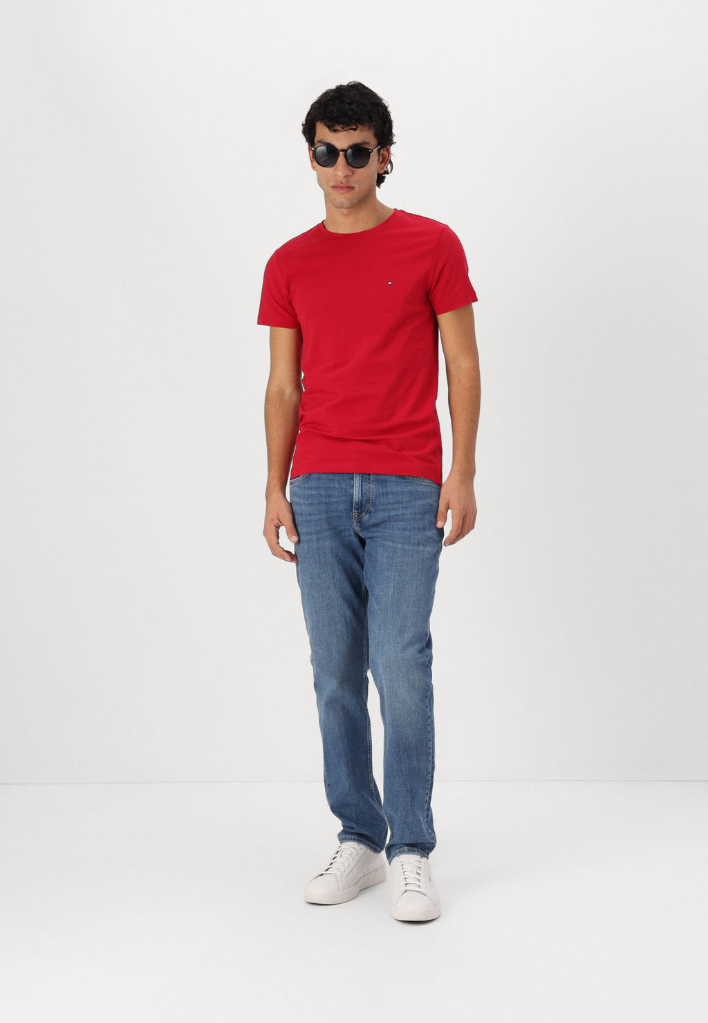 SLIM FIT TEE CORE ESSENTIALS - Basic T-shirt - medium red