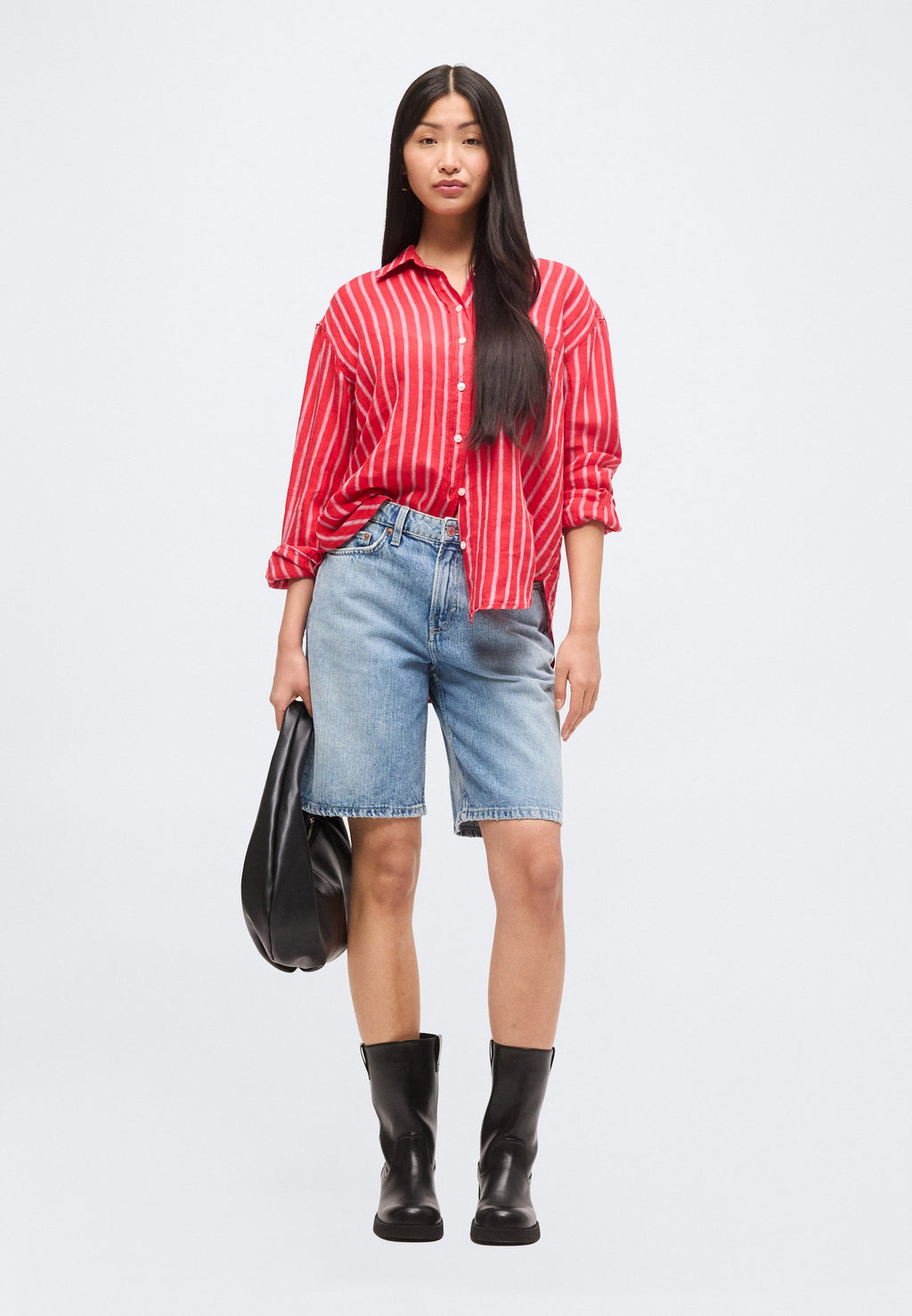 THE RELAXED SHIRT - Button-down blouse - red/white