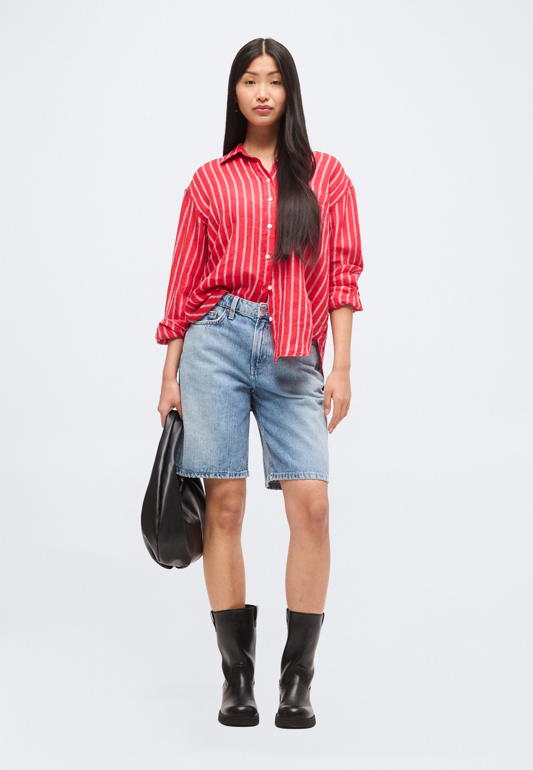 THE RELAXED SHIRT - Button-down blouse - red/white