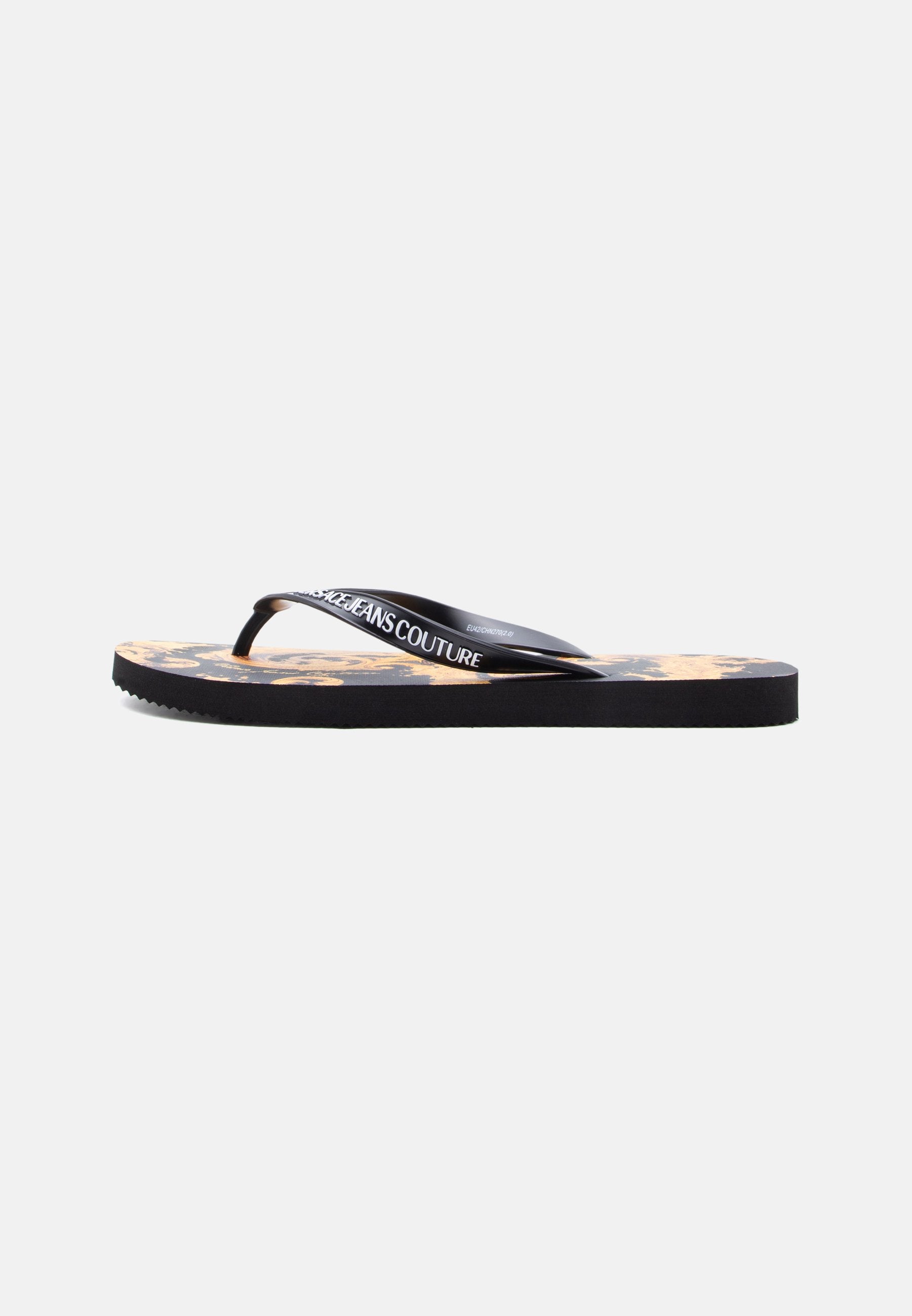 FONDO - T-bar sandals - black/gold-coloured