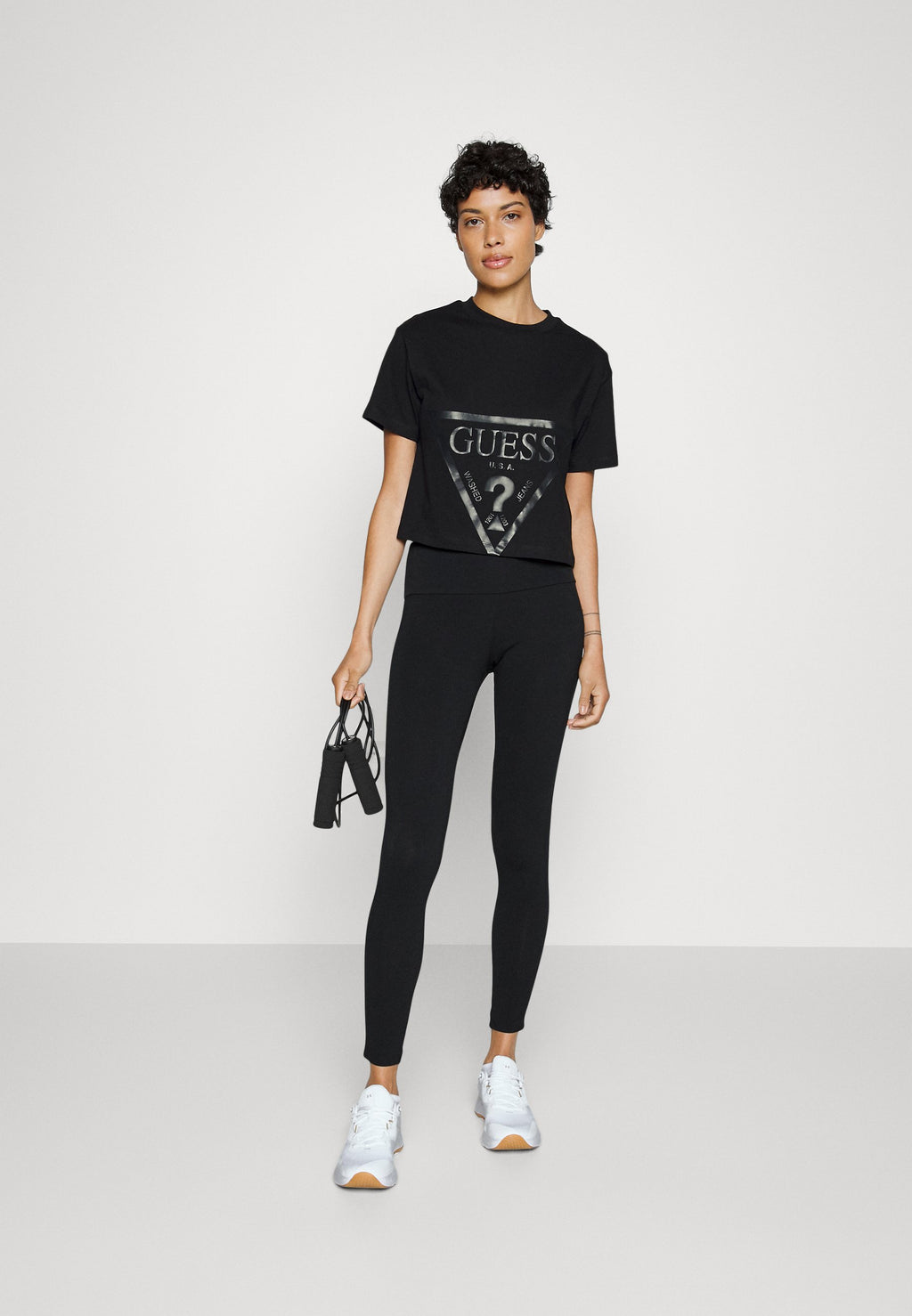 ADELE CROP  - Print T-shirt - jet black