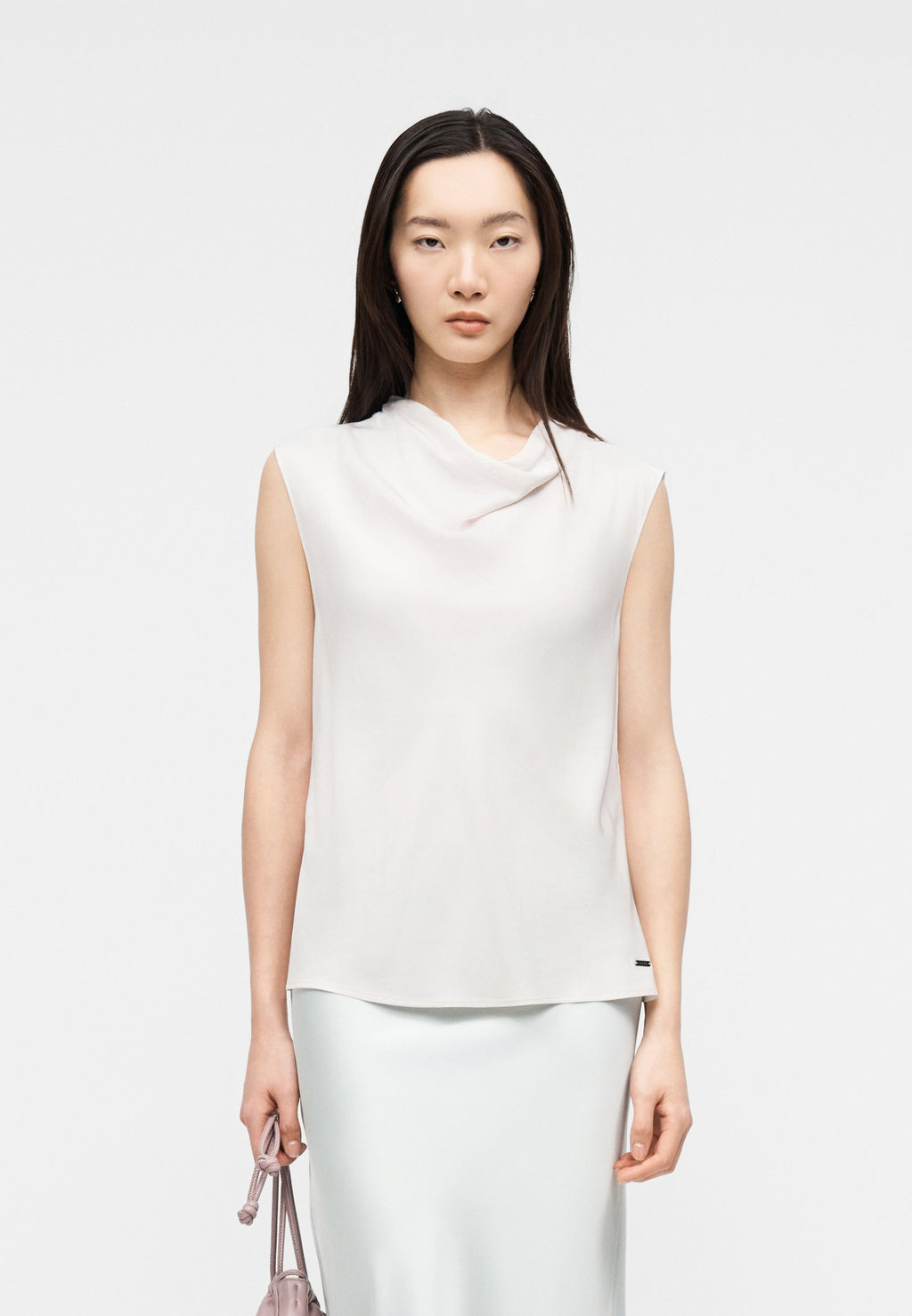 COWL NECK TANK - Top - white sand