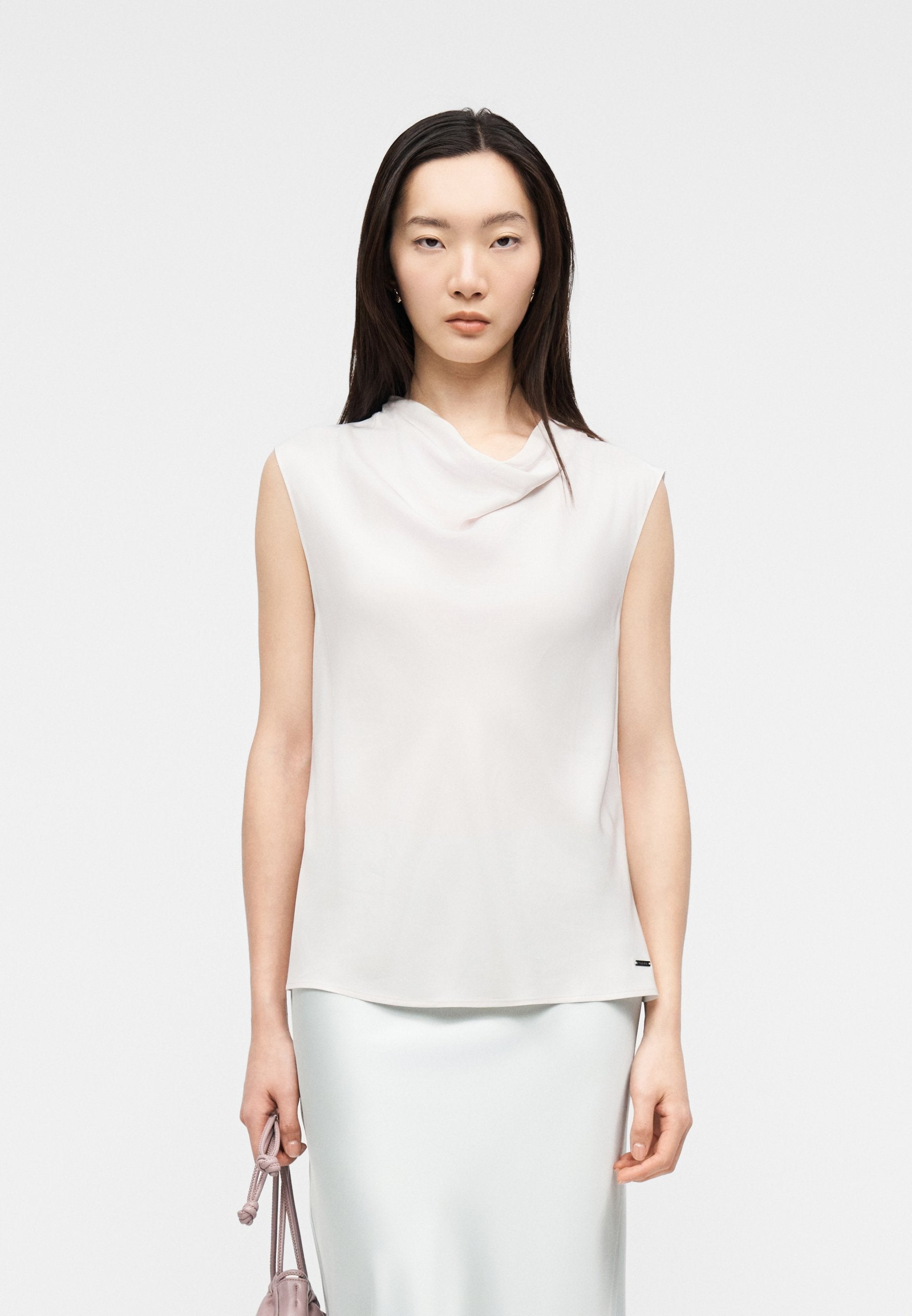 COWL NECK TANK - Top - white sand
