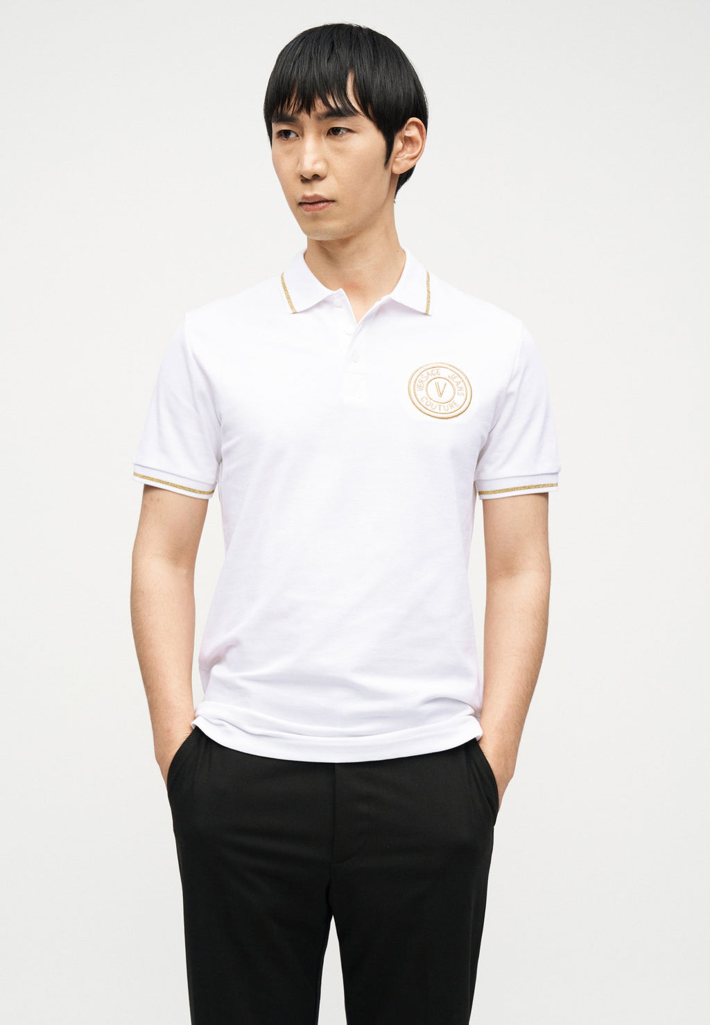 EMBLEM - Polo shirt - white/gold-coloured