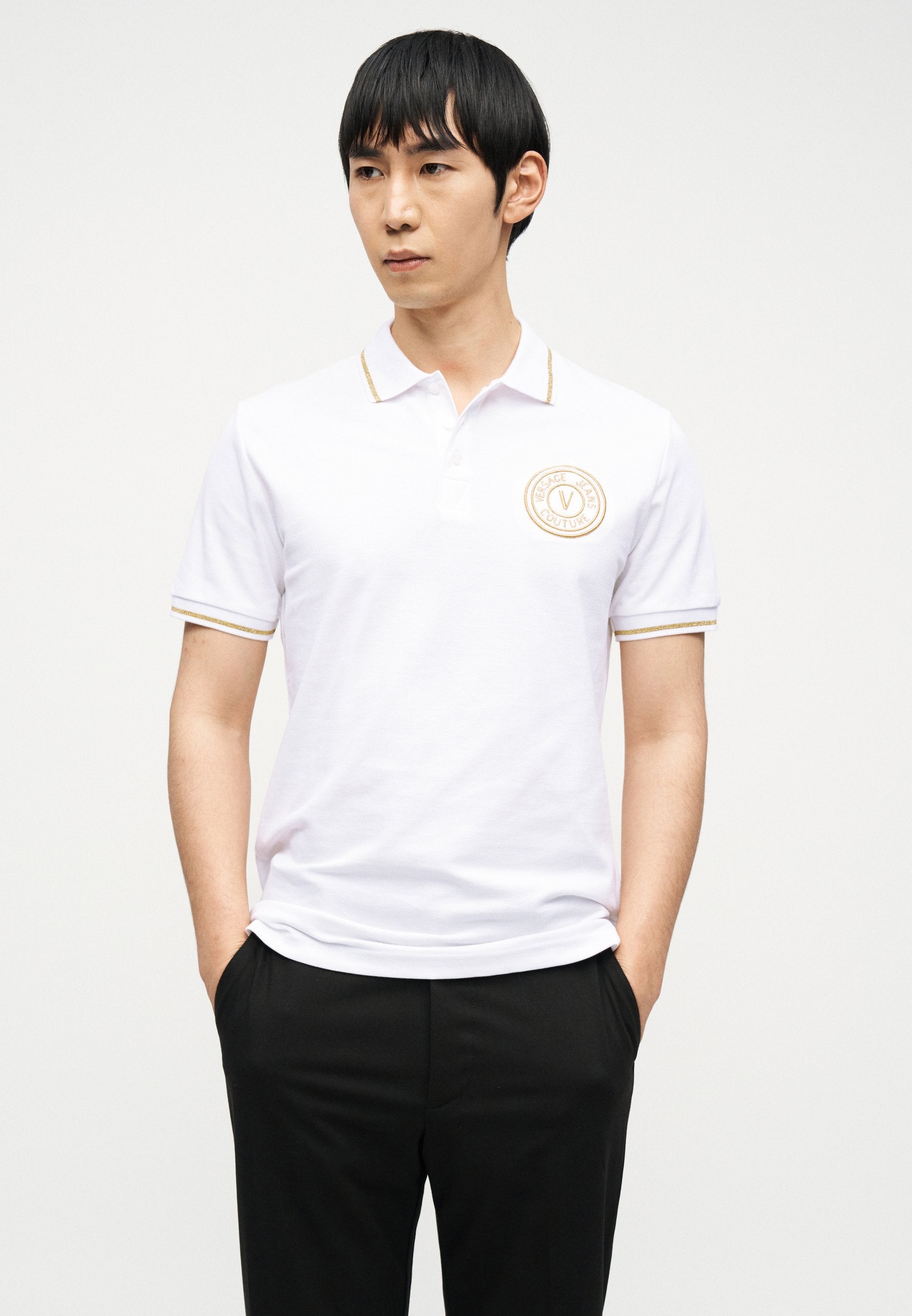 EMBLEM - Polo shirt - white/gold-coloured