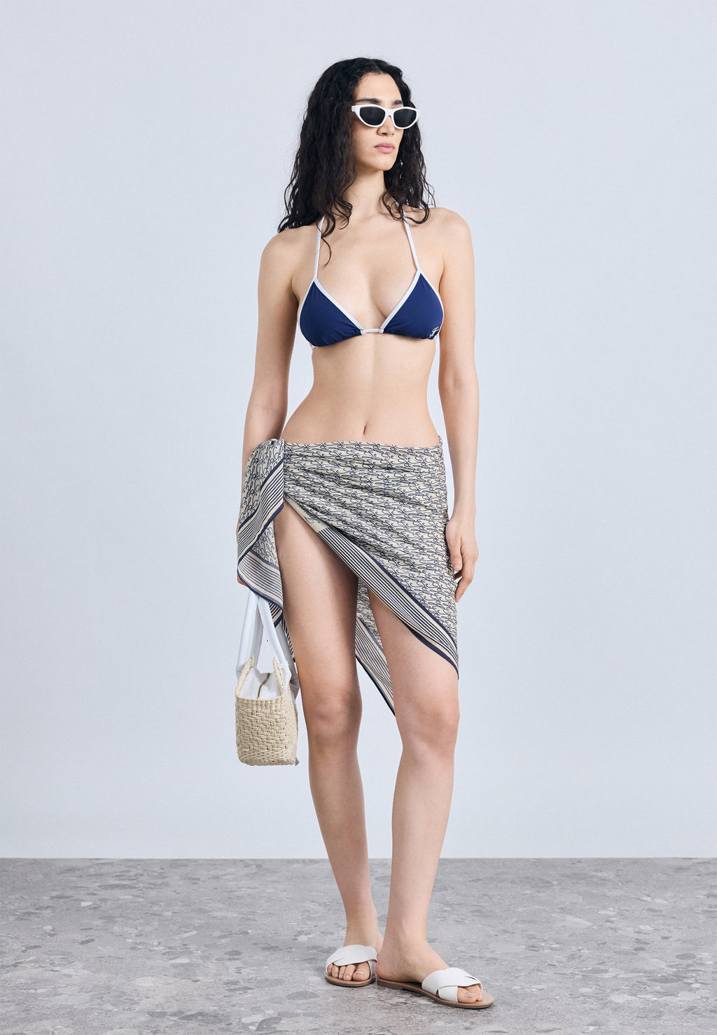 COVER UPS PAREO - Beach accessory - royal/grey