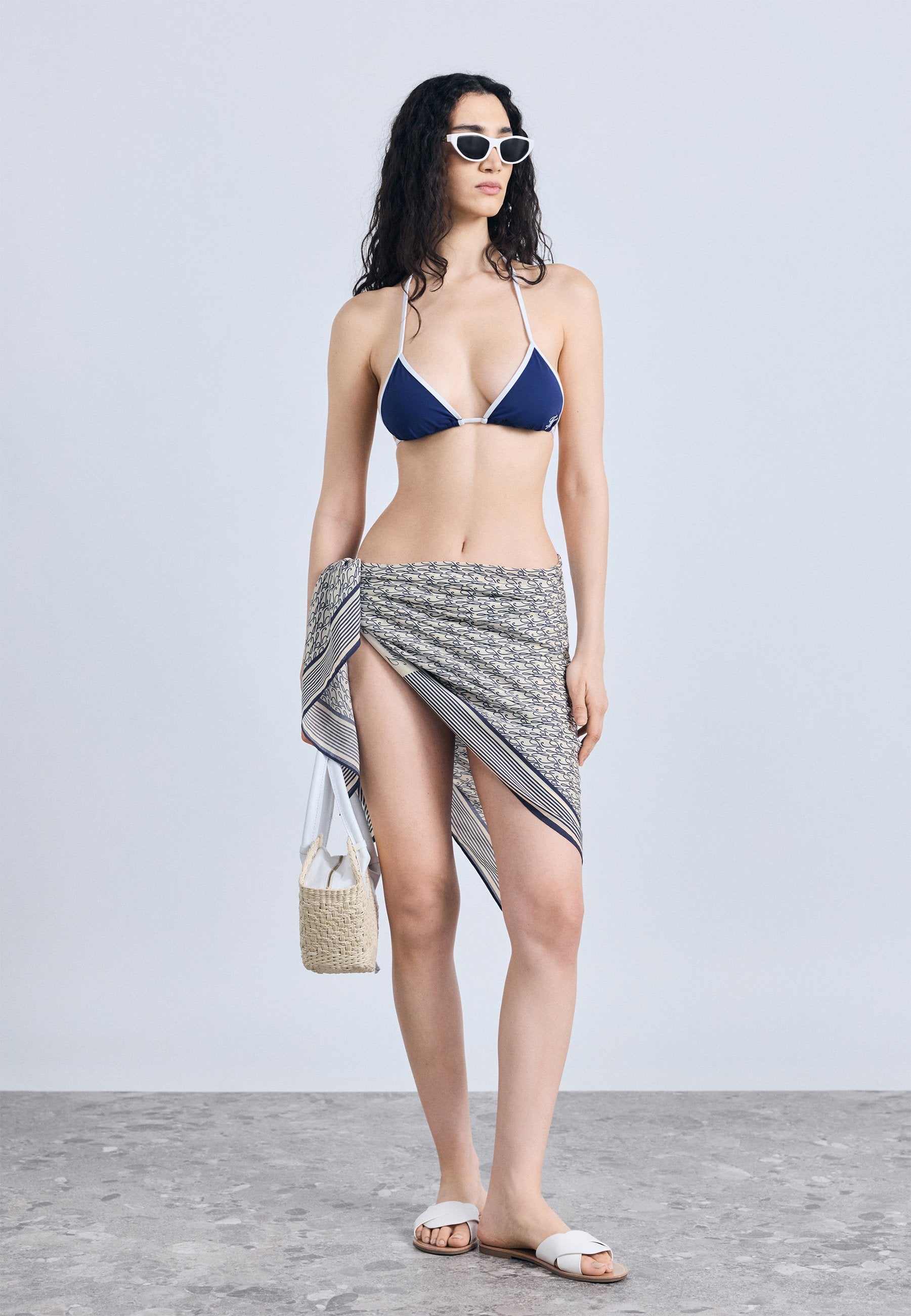 COVER UPS PAREO - Beach accessory - royal/grey