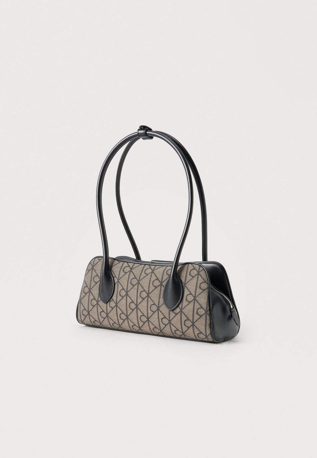 EMBLEM TRIO JACQUARD SHOULDER - Handbag - beige/black