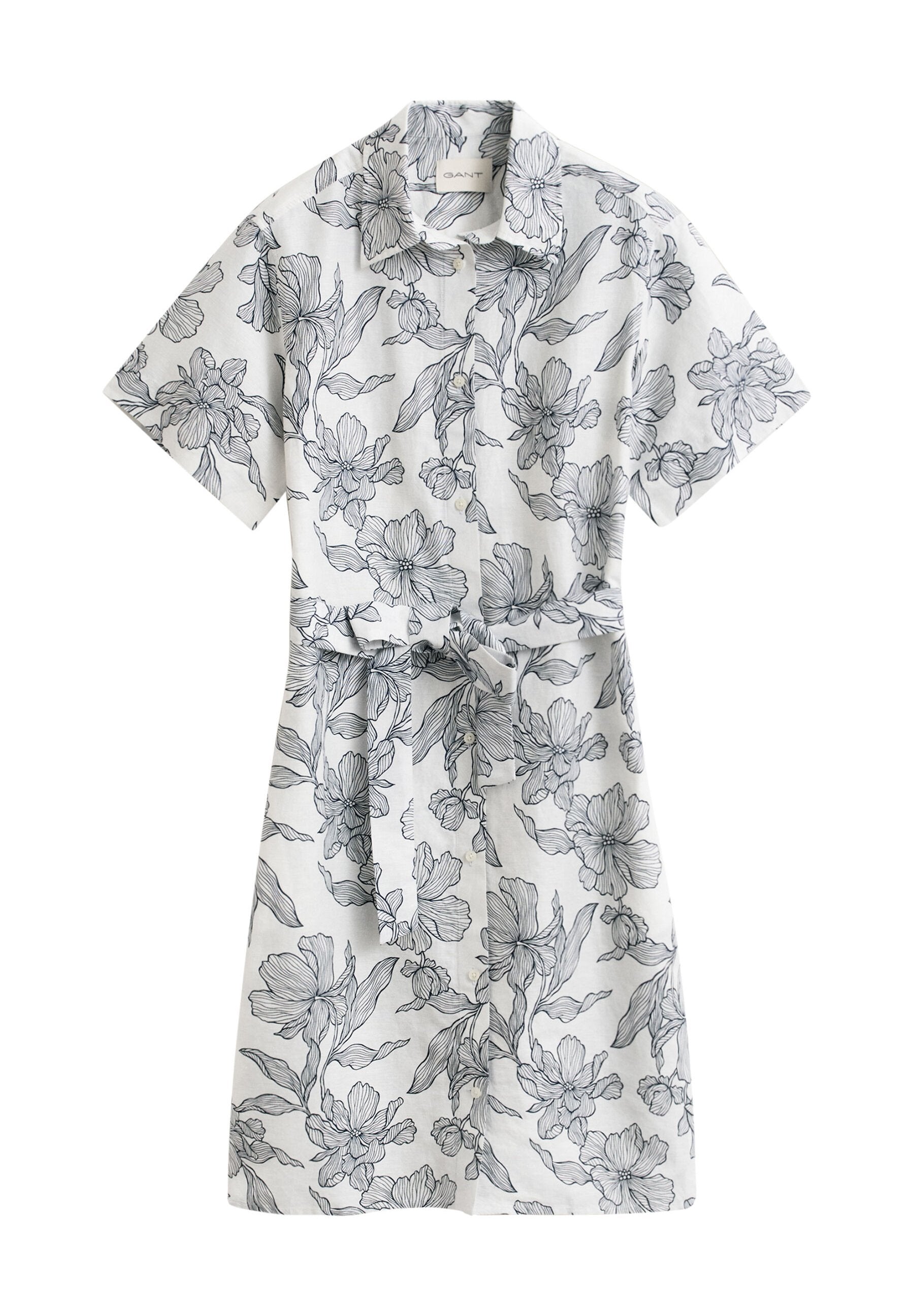 FLORAL PRINT SHIRT DRESS - Shirt dress - evening blue