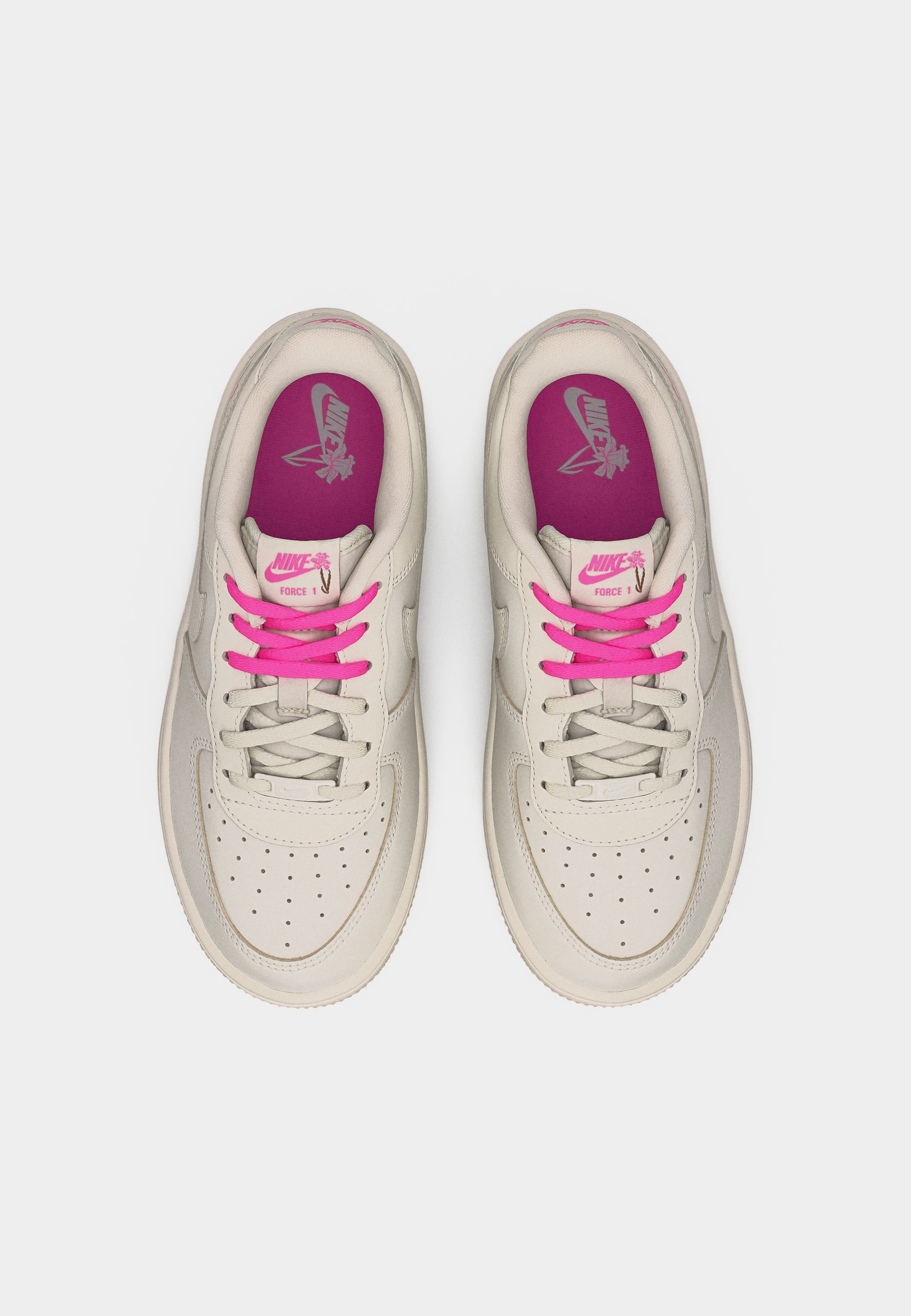 FORCE 1 LACE UNISEX - Trainers - light bone/playful pink/fauna brown