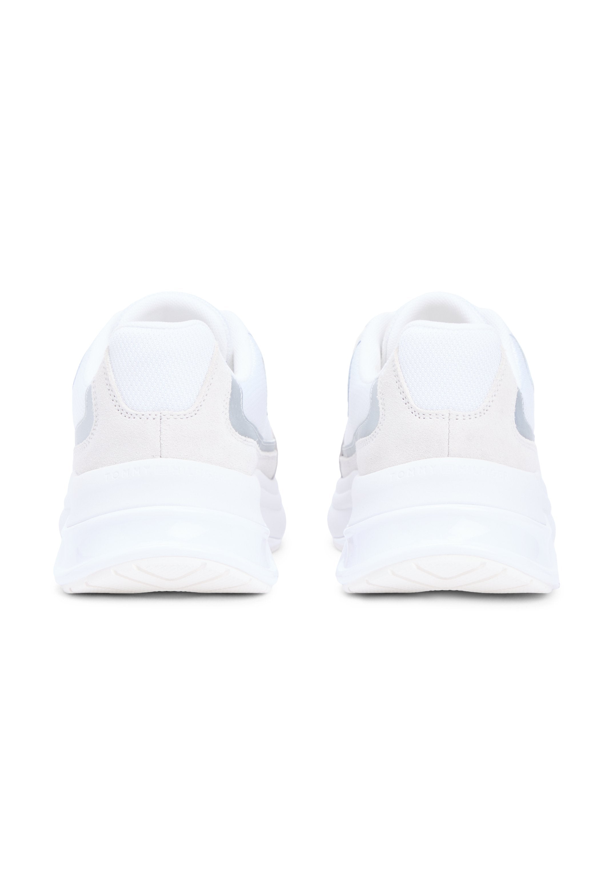 SUEDE CHUNKY LACE-UP TRAINERS - Trainers - white