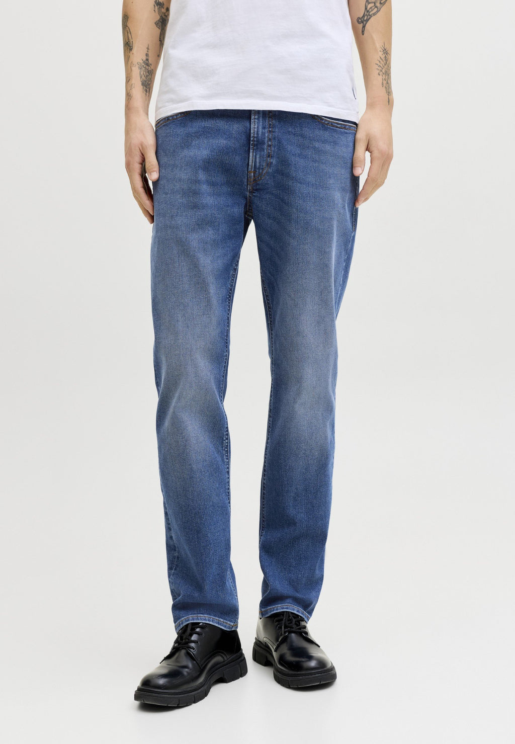 Regular fit JJICLARK JJBASIC SQ 223 NOOS - Straight leg jeans - blue denim