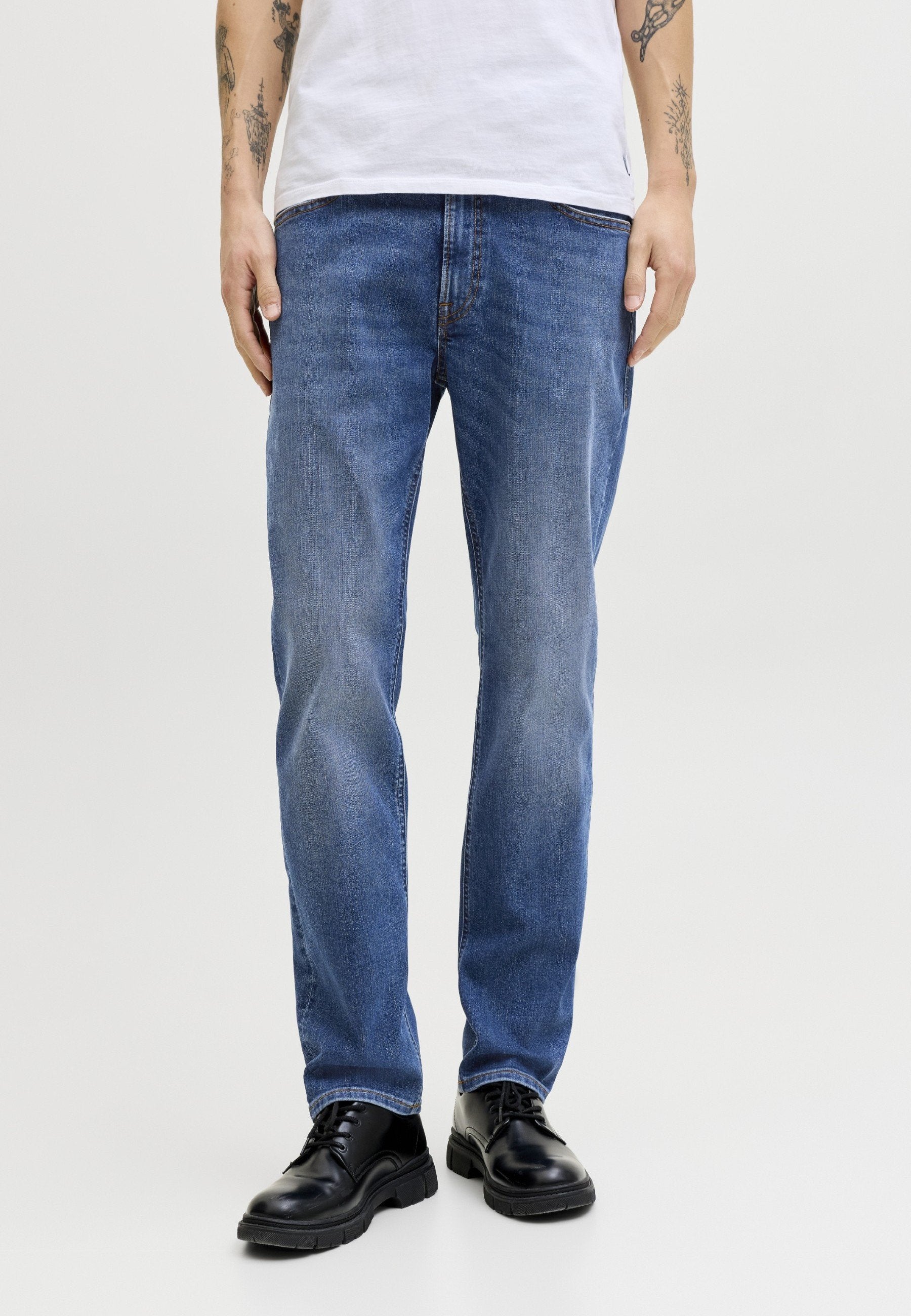 Regular fit JJICLARK JJBASIC SQ 223 NOOS - Straight leg jeans - blue denim