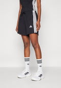 ESSENTIALS 3 STRIPES COTTON - Sports shorts - black/white