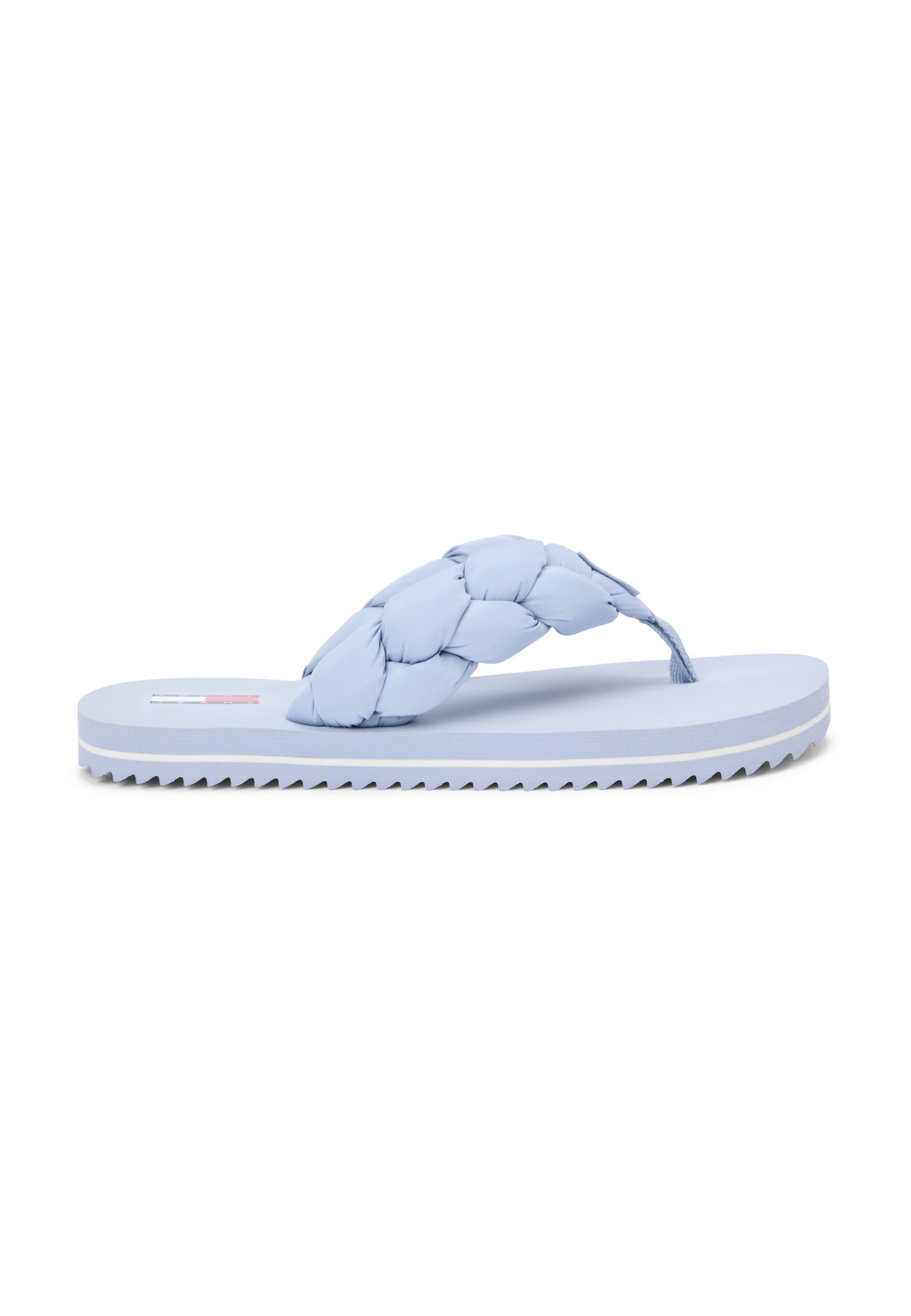 BRAIDED PADDED STRAP SERRATED FLIP-FLOPS - T-bar sandals - soaring skies
