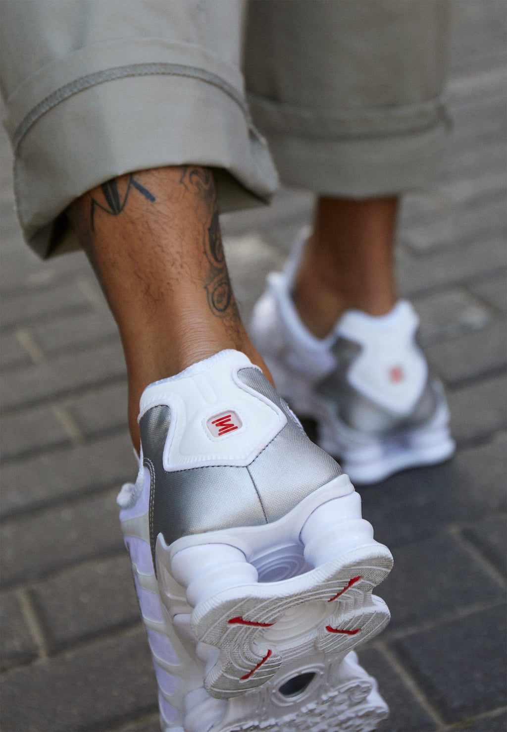 SHOX TL - Trainers - white metallic silver max orange white