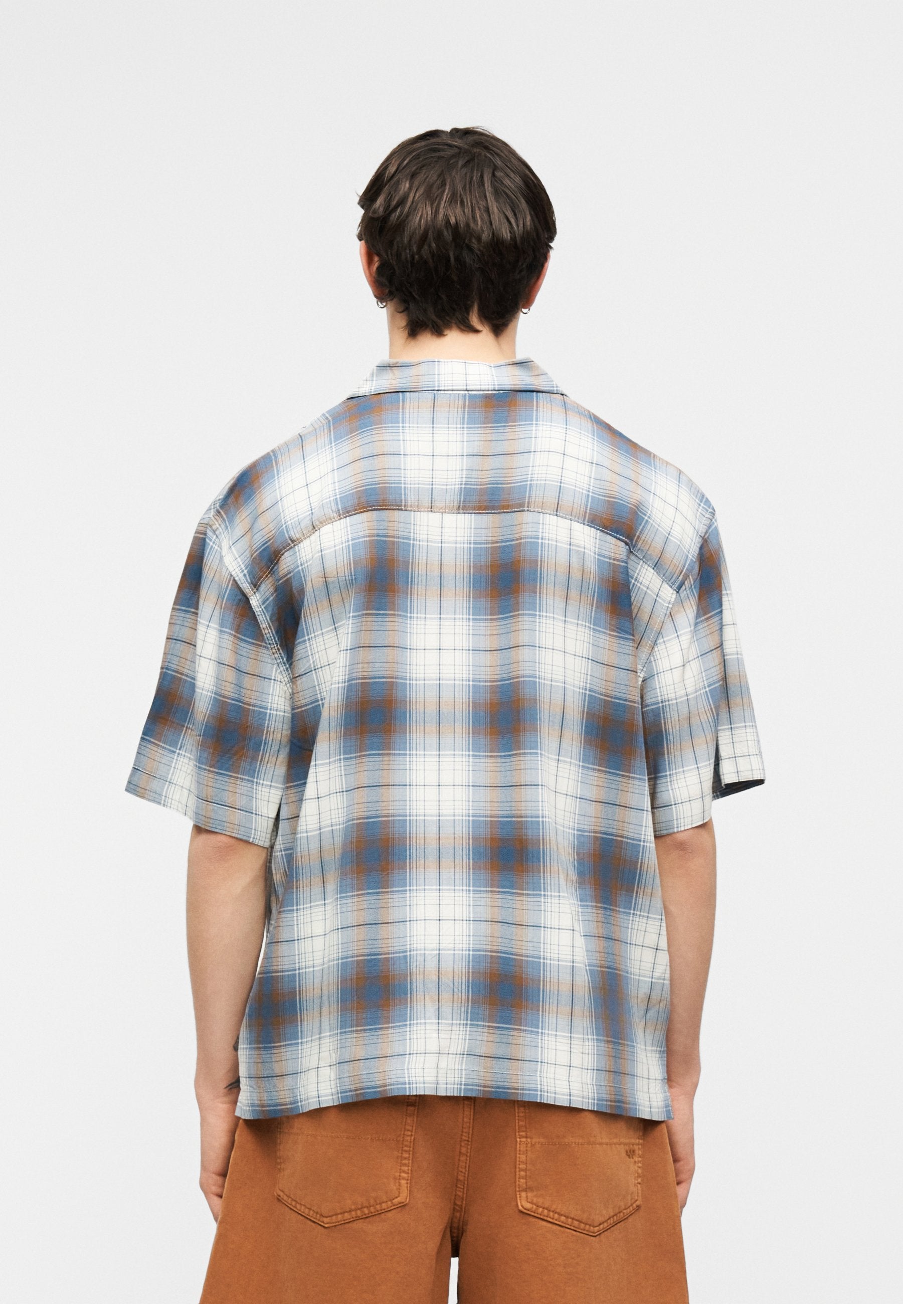 PLAID CAMP - Shirt - glacial slate/egret