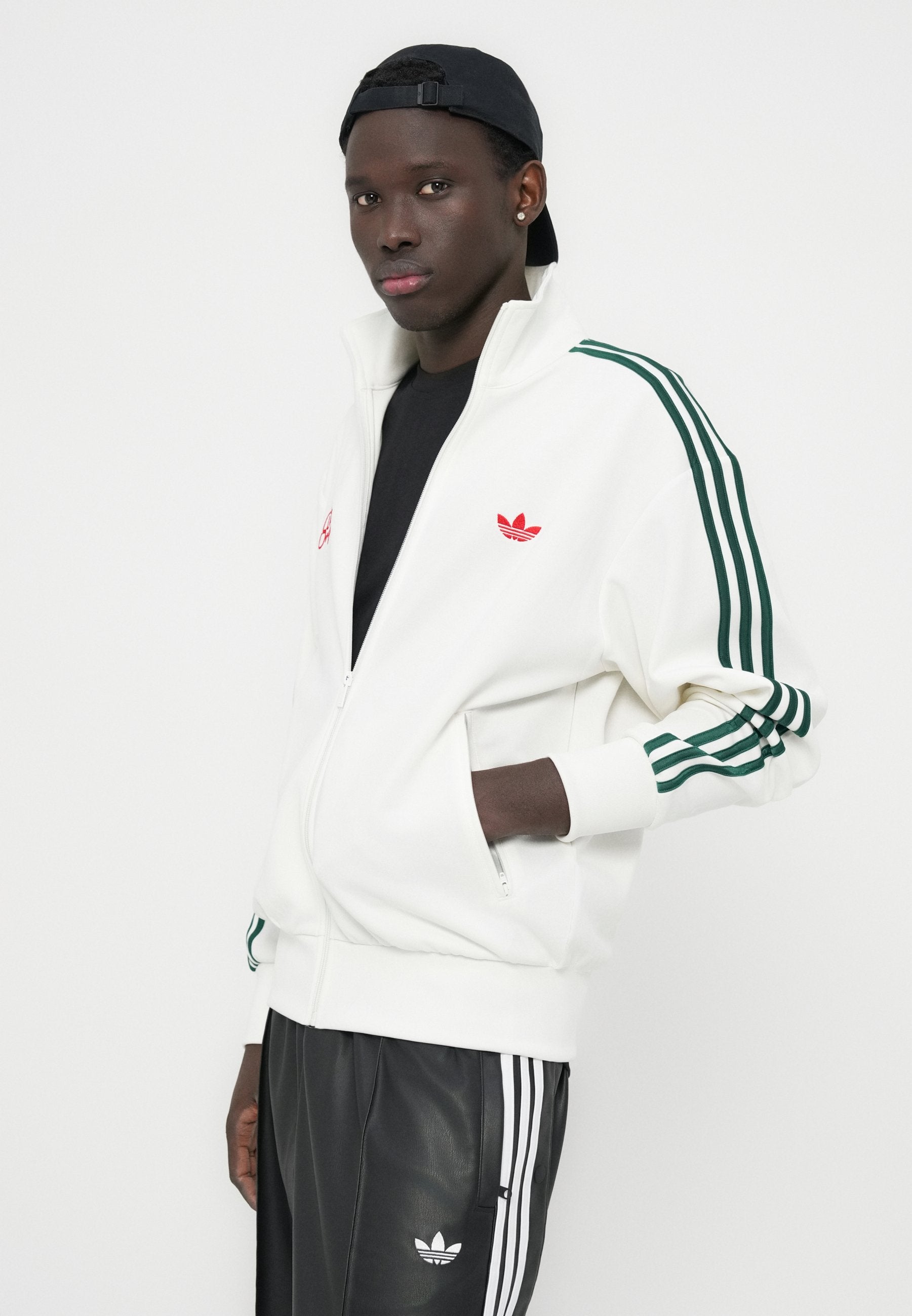 TRACK - Fermuarlı sweatshirt - kirli beyaz/üniversite yeşili