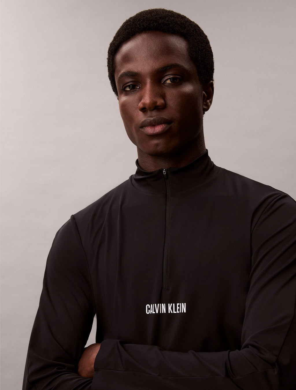 SPORT 1/4 ZIP - Long sleeved top - black