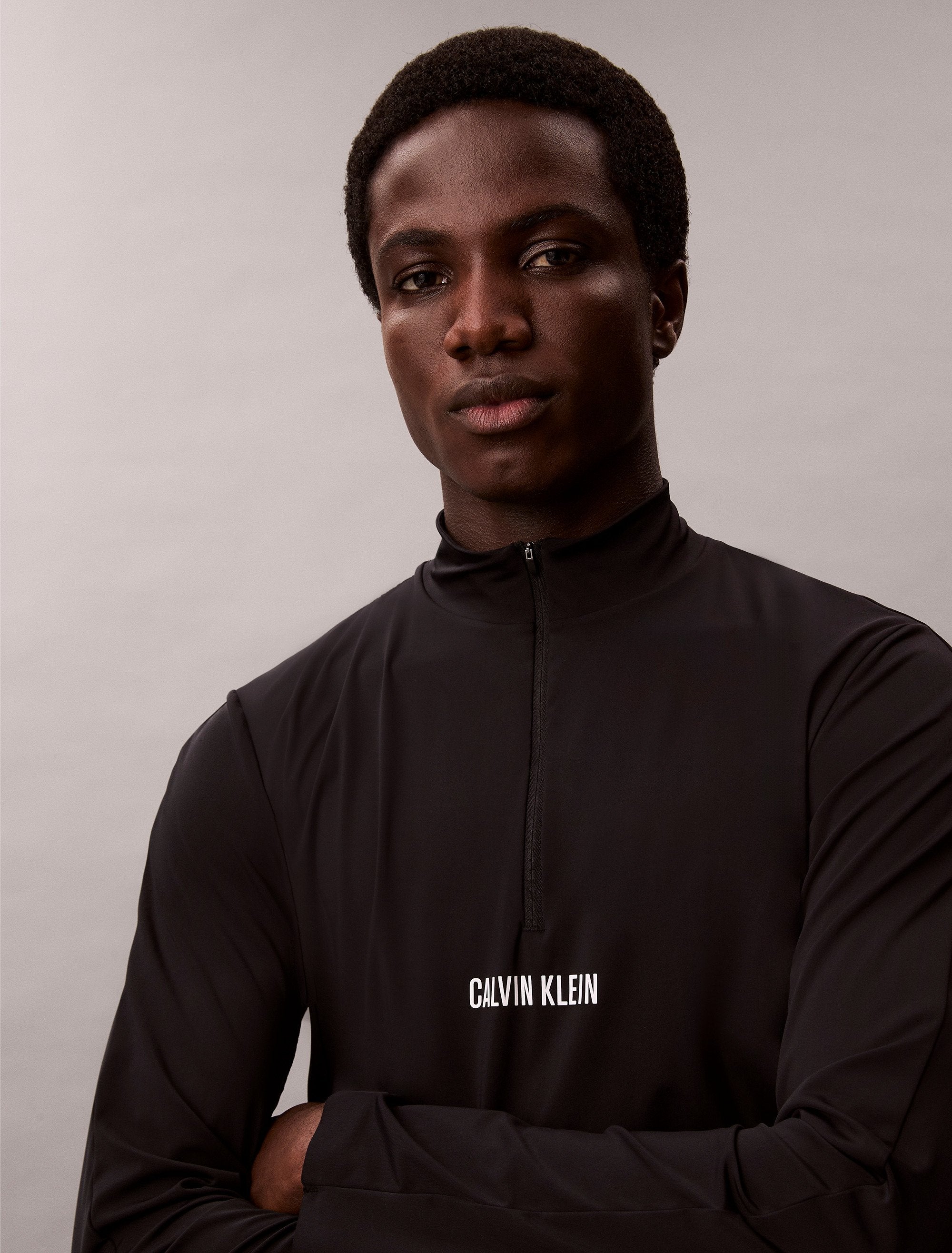 SPORT 1/4 ZIP - Long sleeved top - black