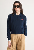 TOMMY BADGE POLO JUMPER WITH ALPACA - Jumper - dark night navy