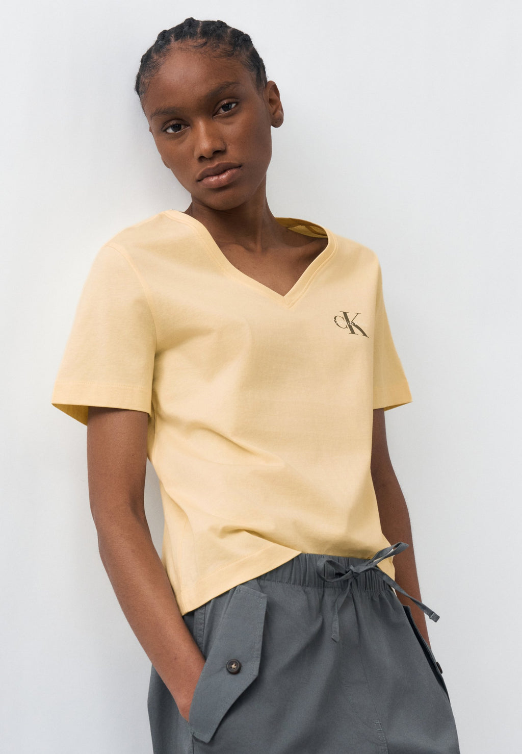 MONOLOGO TEE 2 PACK - Basic T-shirt - vanilla custard/white