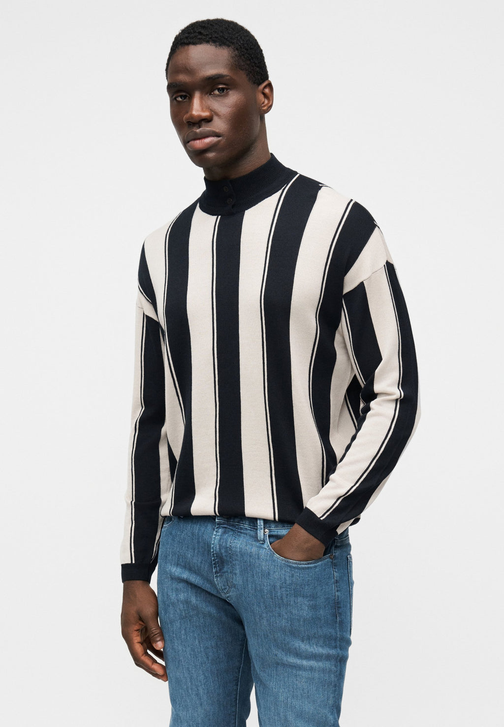 Jumper - navy/light beige